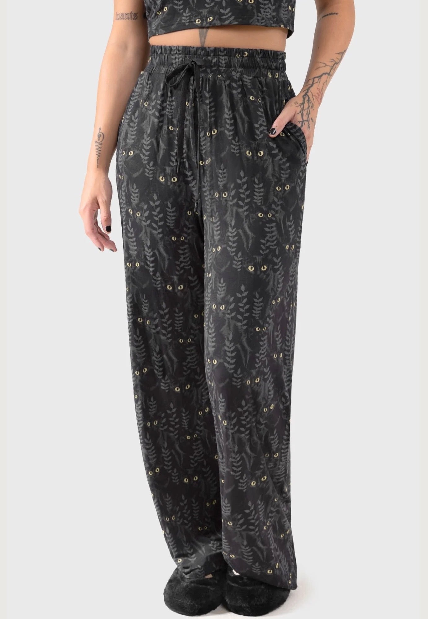 Killstar - Familiar Woods Lounge Black - Pants | Women-Image