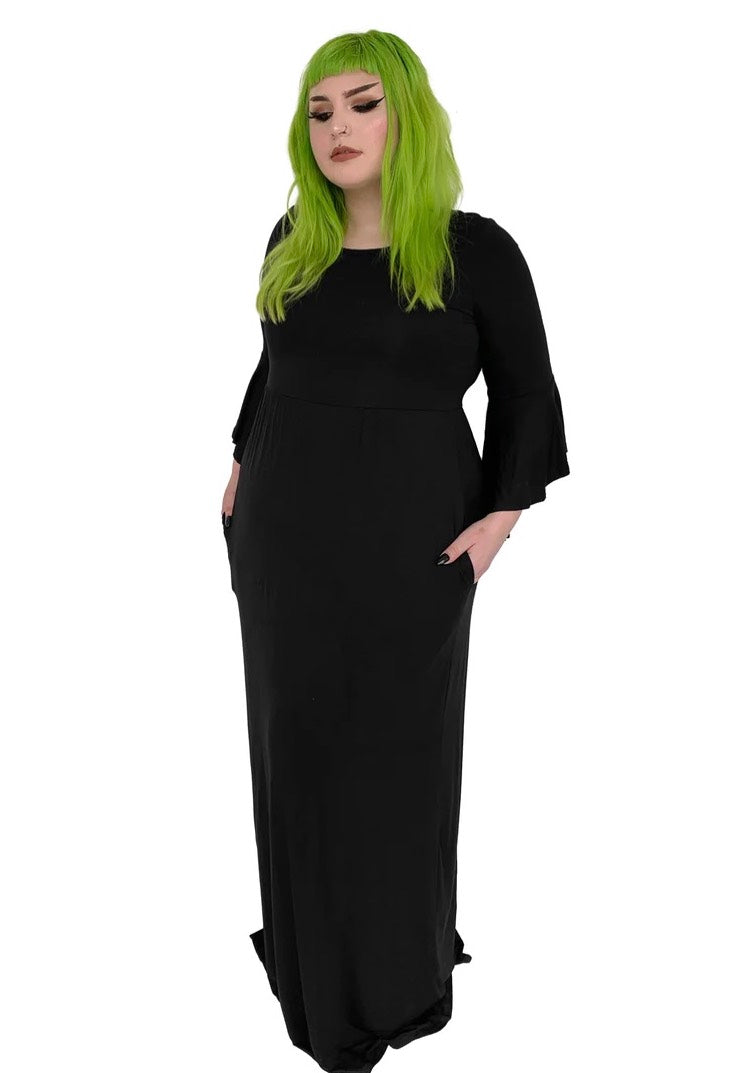 Foxblood - Blair Bell Sleeve Maxi Black - Dress | Women-Image