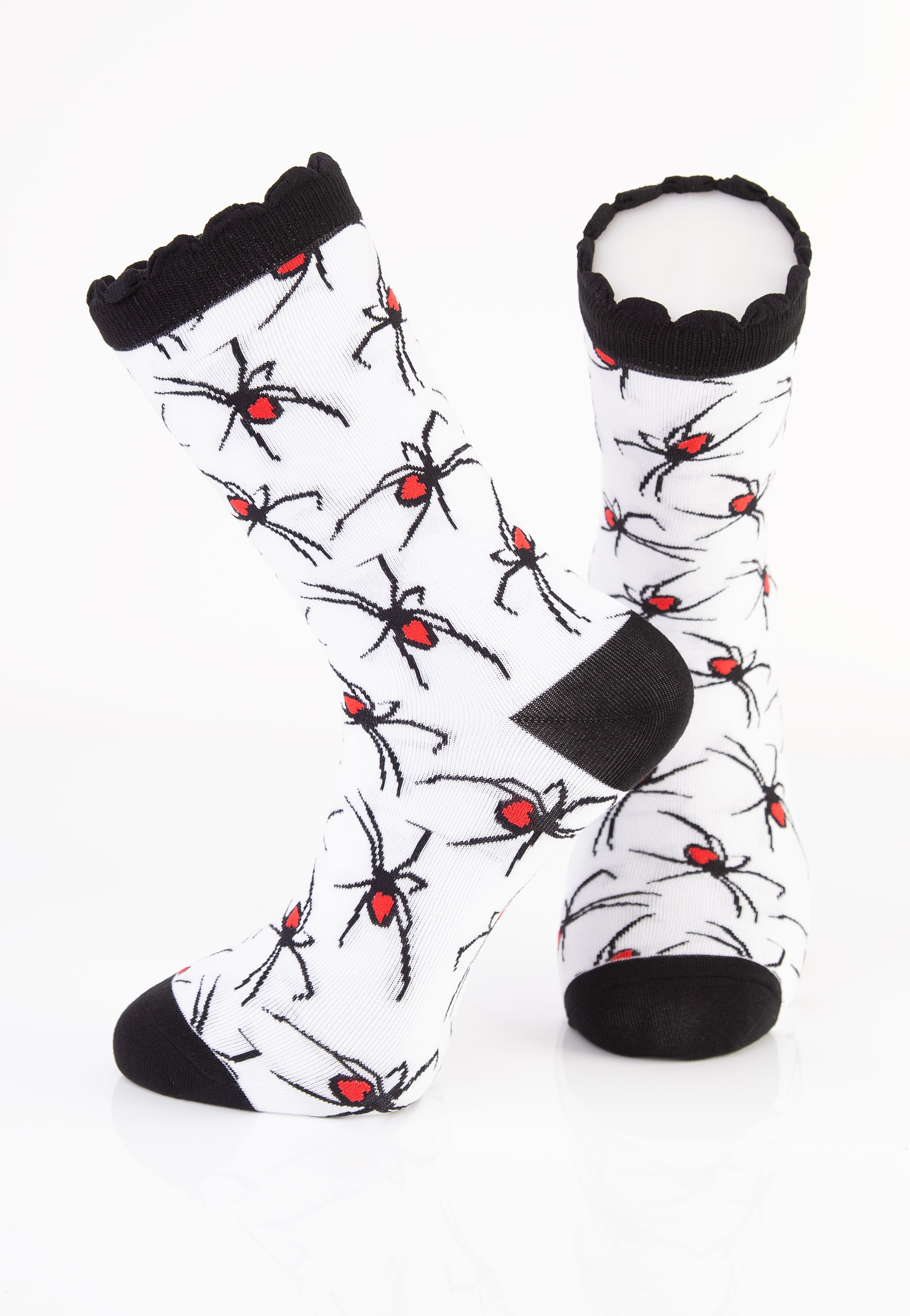 Foxblood x Eliza Sidney - White Spider Black/White - Socks | Neutral-Image