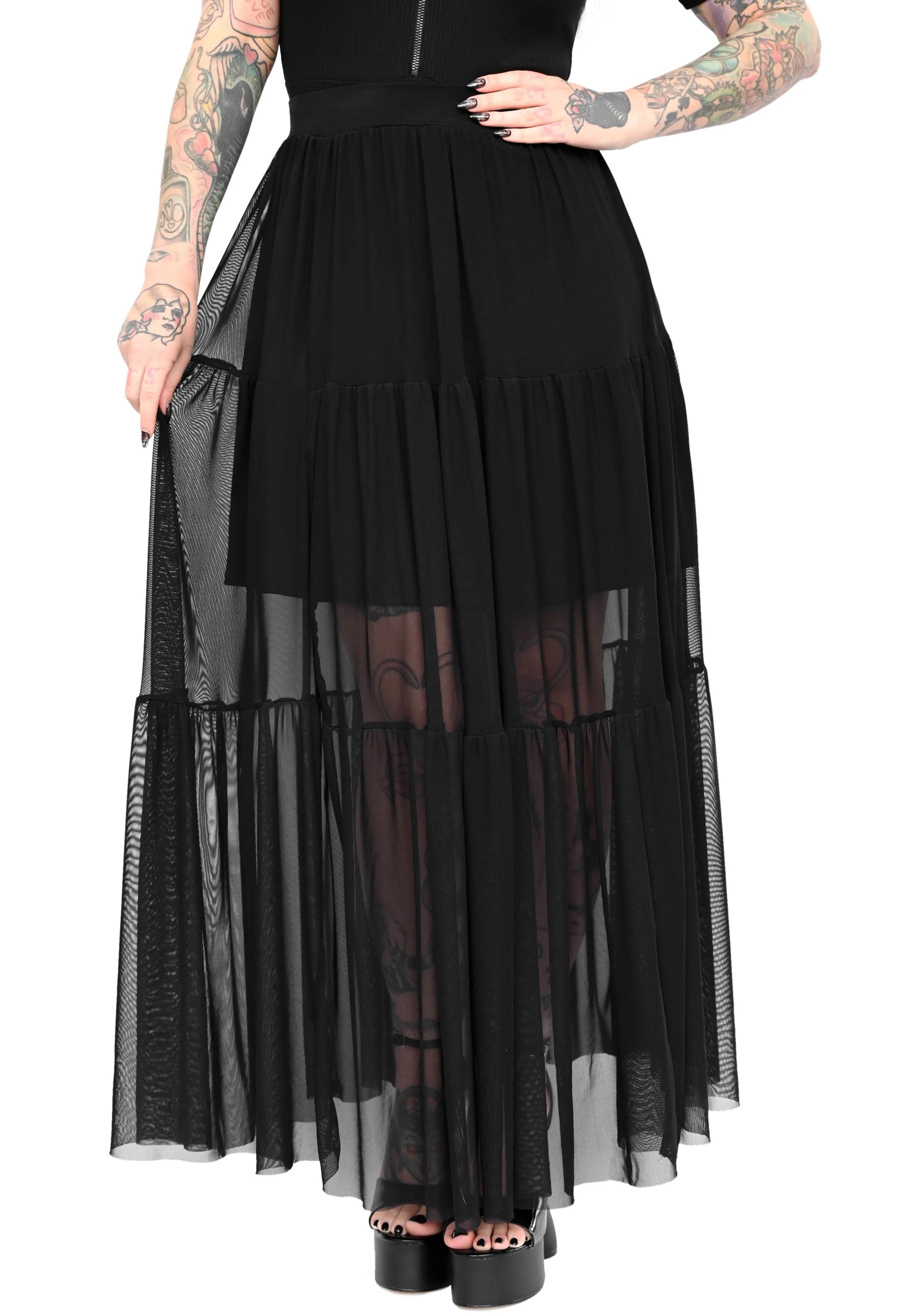 Foxblood - Mesh Maxi Black - Skirt | Women-Image