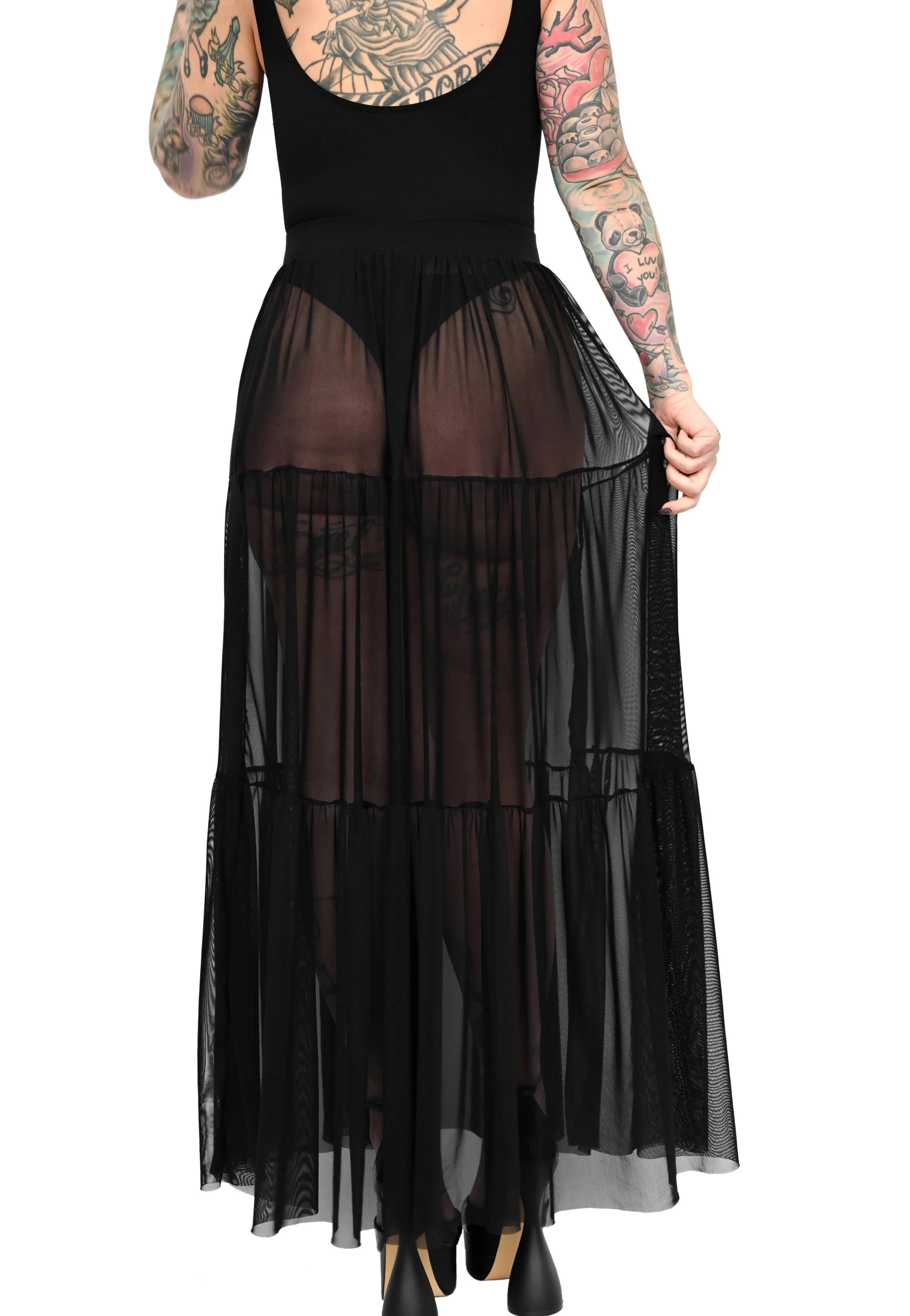 Foxblood - Mesh Maxi Black - Skirt | Women-Image