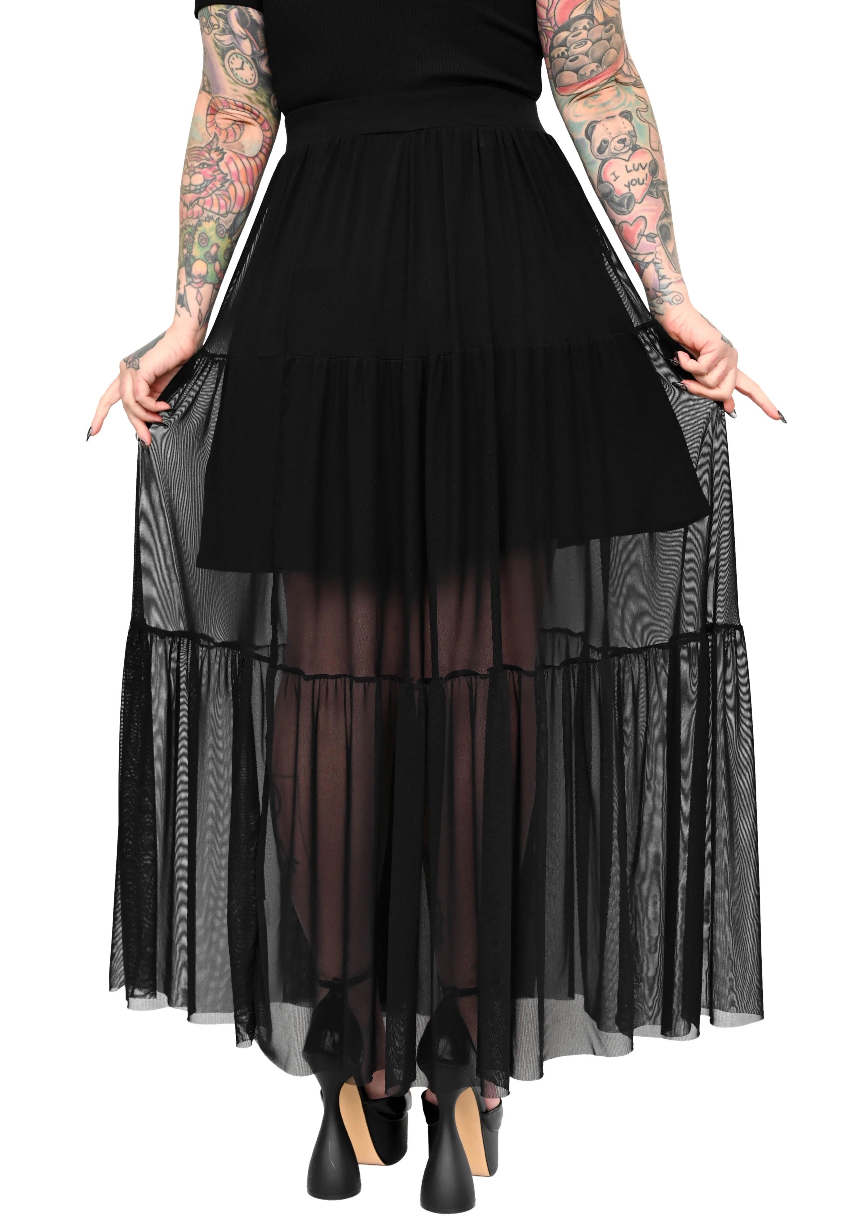 Foxblood - Mesh Maxi Black - Skirt | Women-Image