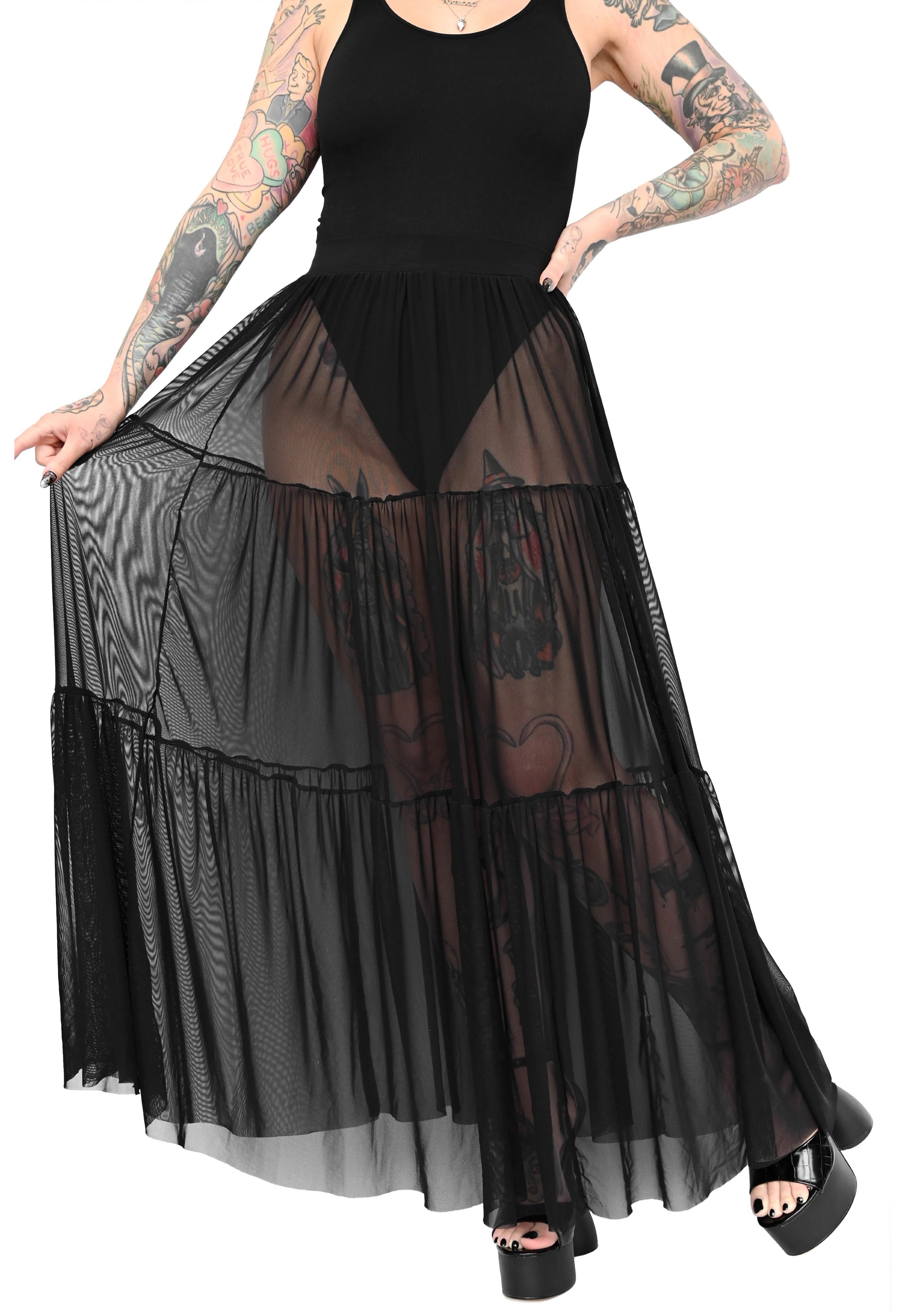 Foxblood - Mesh Maxi Black - Skirt | Women-Image