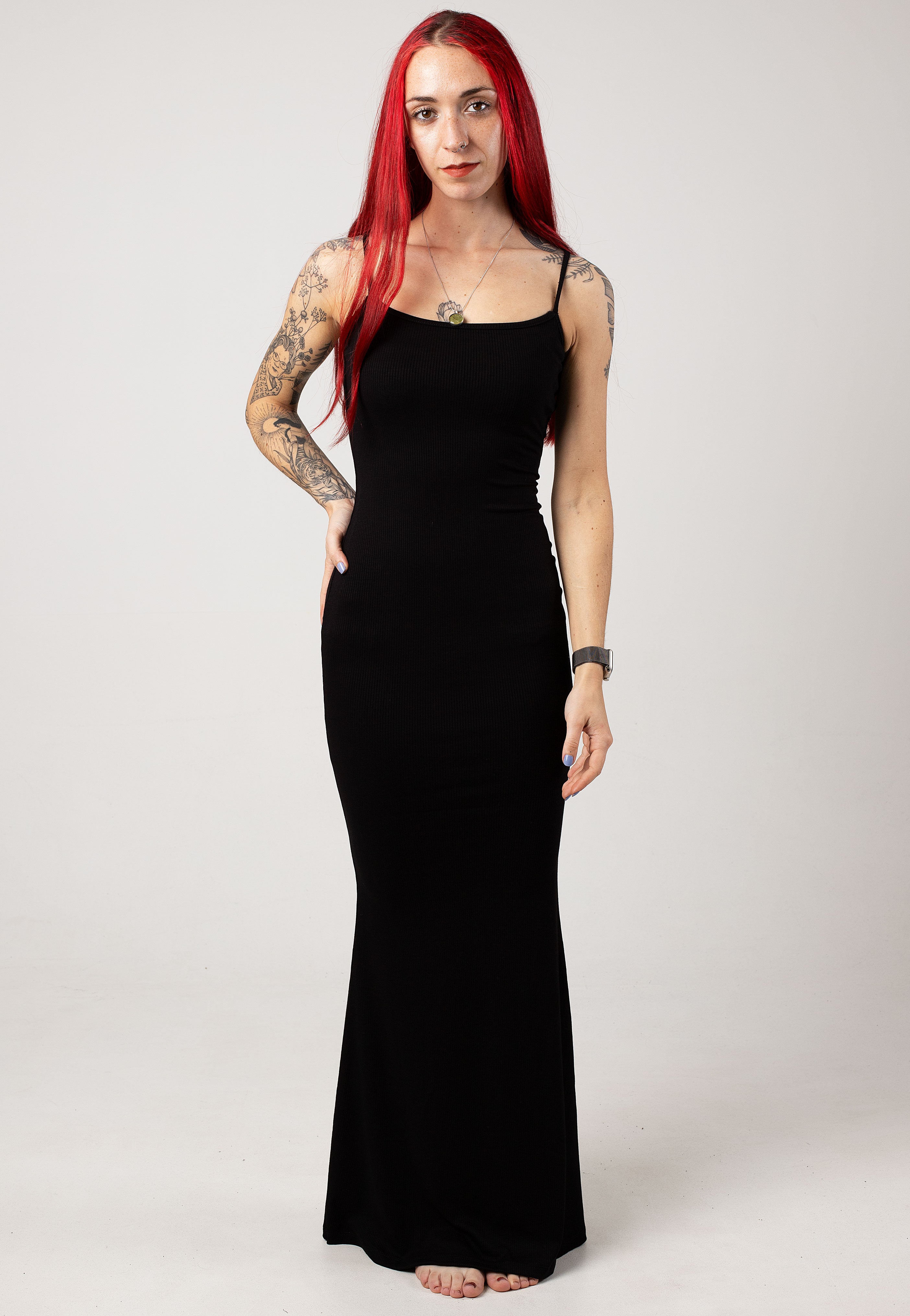 Foxblood - Amelia Ribbed Maxi Black - Dress | Women-Image