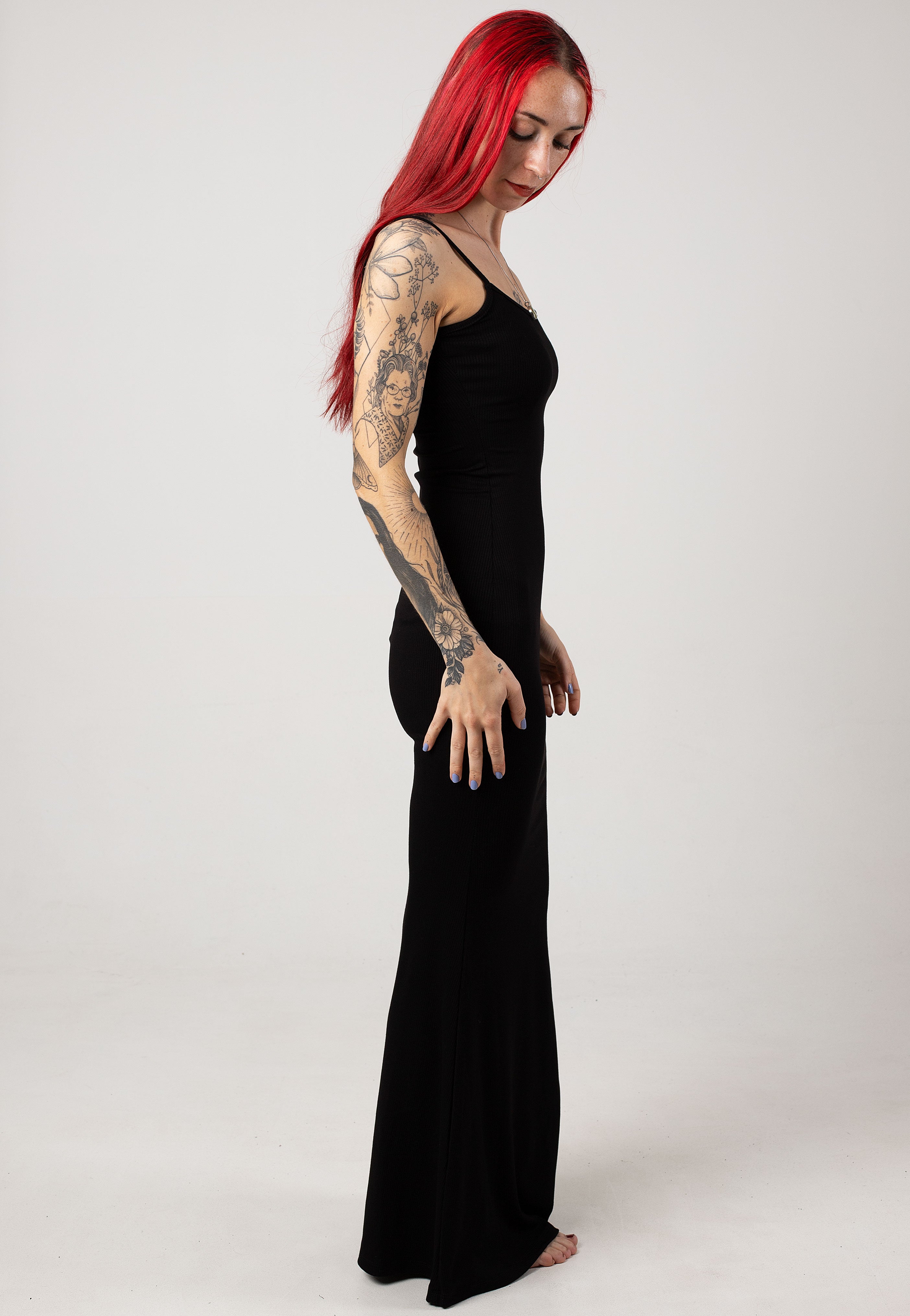 Foxblood - Amelia Ribbed Maxi Black - Dress | Women-Image