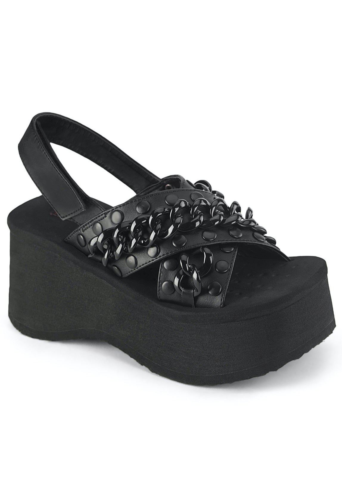 DemoniaCult - Funn 12 Black Vegan Leather - Girl Sandals | Women-Image