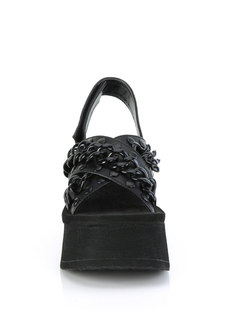 DemoniaCult - Funn 12 Black Vegan Leather - Girl Sandals | Women-Image