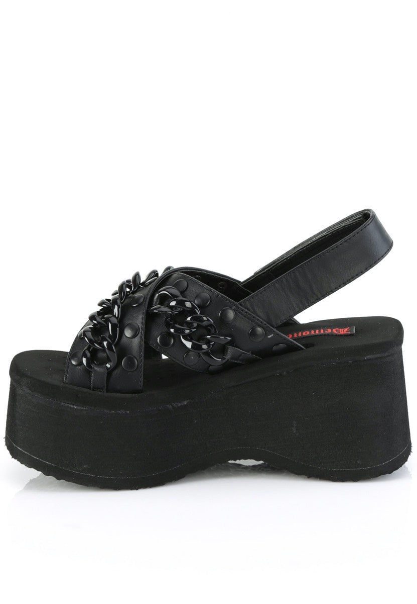 DemoniaCult - Funn 12 Black Vegan Leather - Girl Sandals | Women-Image