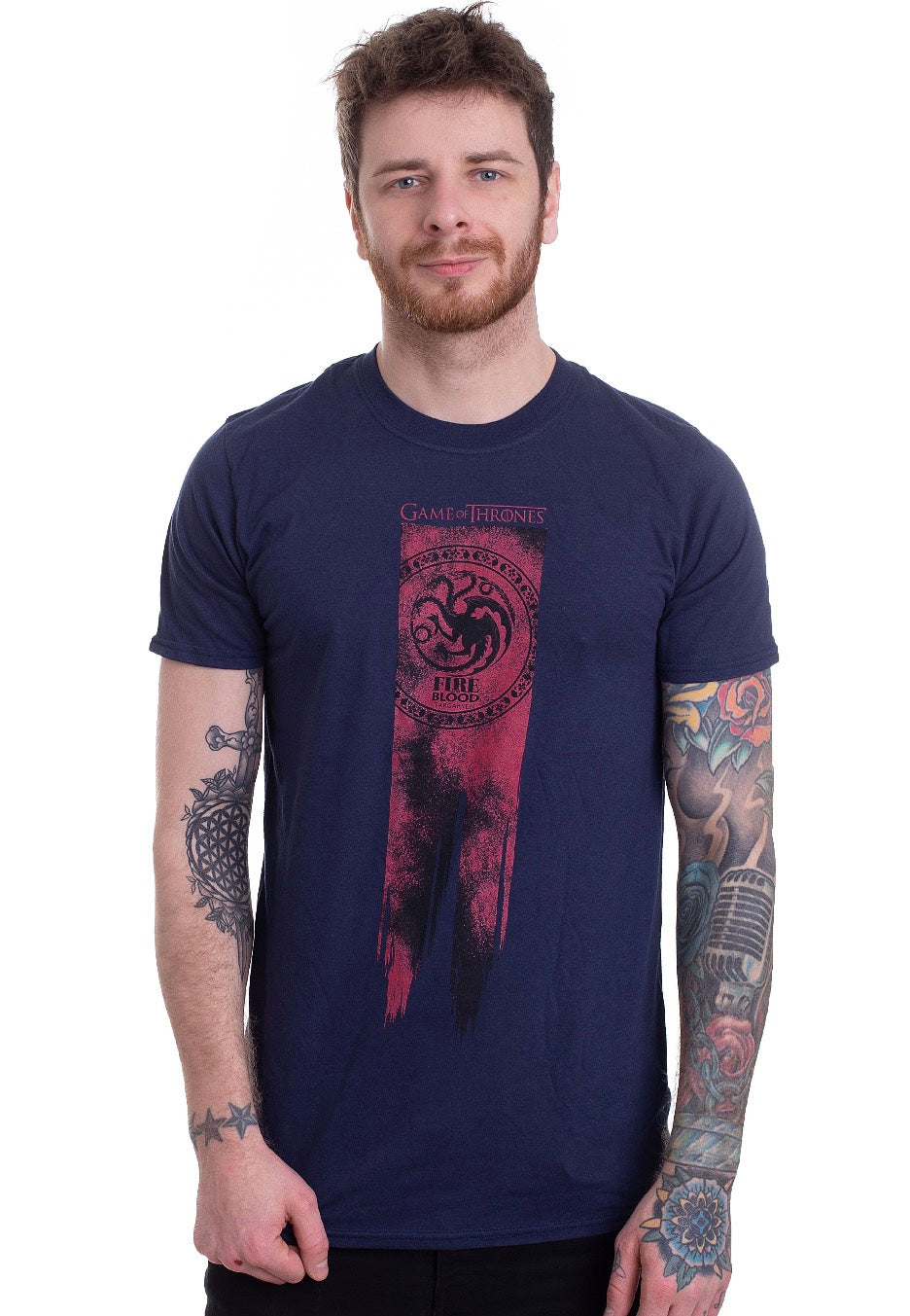 Game Of Thrones - Targaryen Flag: Fire & Blood Blue - T-Shirt | Men-Image