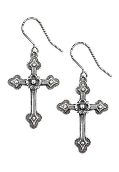 Alchemy England - Gothic Devotion Crosses Silver - Earrings | Neutral-Image