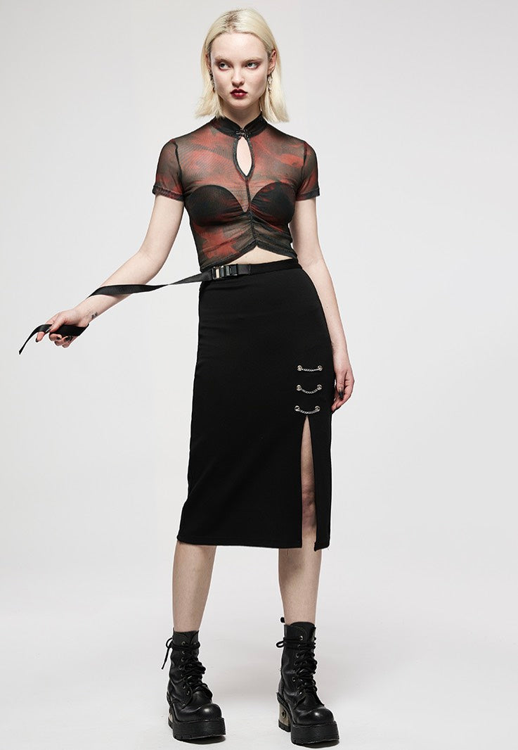 Punk Rave - Florentine Tragedy Maxi Black - Skirt | Women-Image