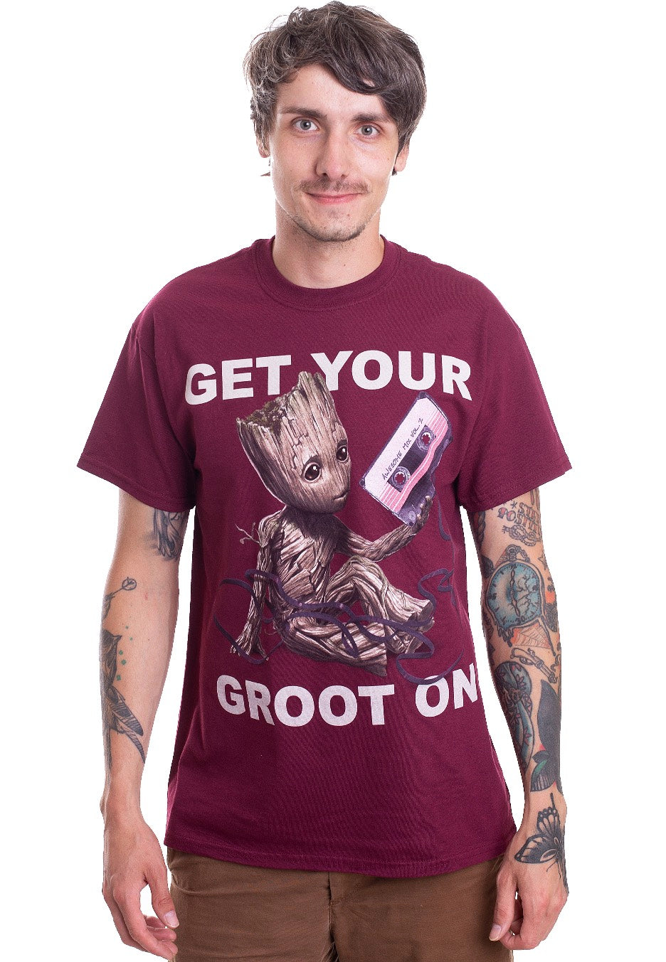 Guardians Of The Galaxy - Get Your Groot On Maroon - T-Shirt | Men-Image