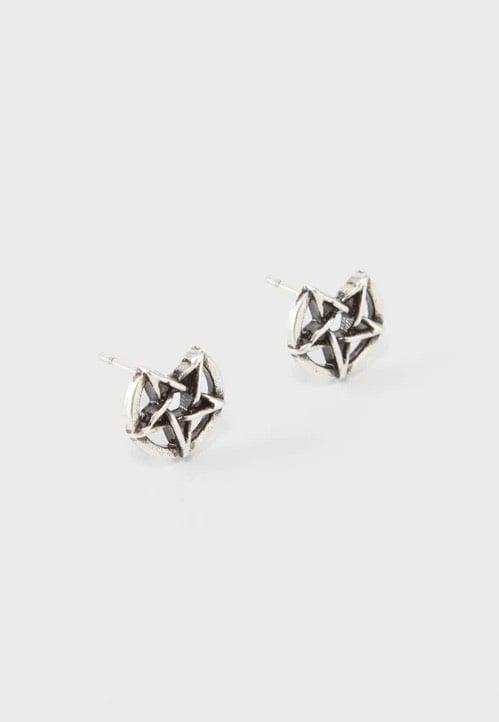 Killstar - Gwendaline Stud Silver - Earrings | Neutral-Image