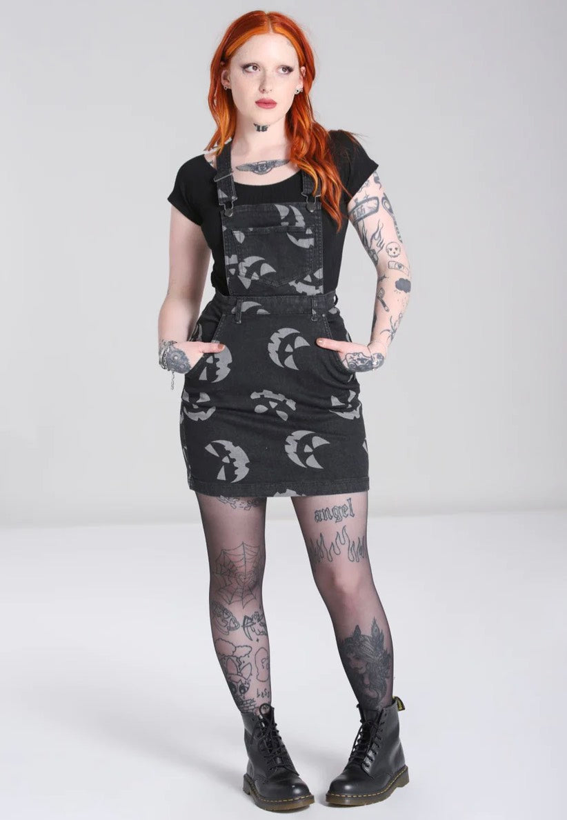 Hellbunny - Jack O Lantern Pinafore Black - Dress | Women-Image