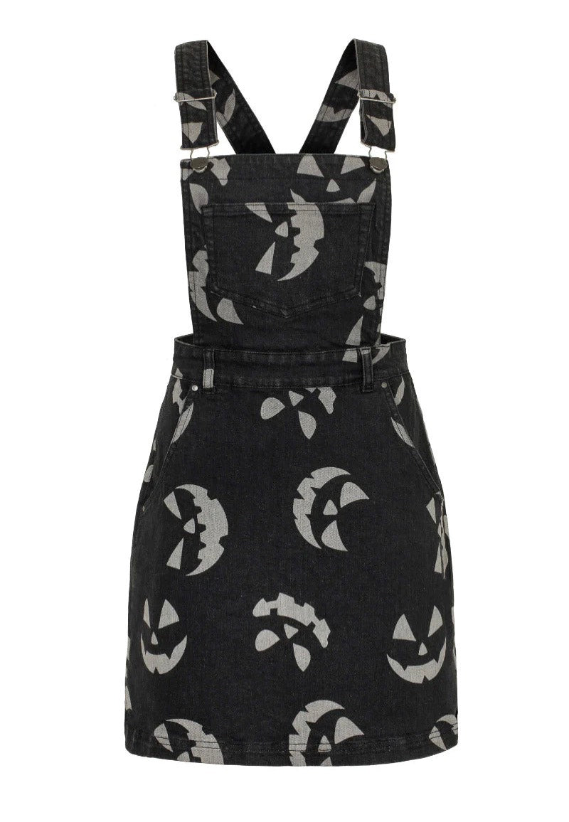 Hellbunny - Jack O Lantern Pinafore Black - Dress | Women-Image