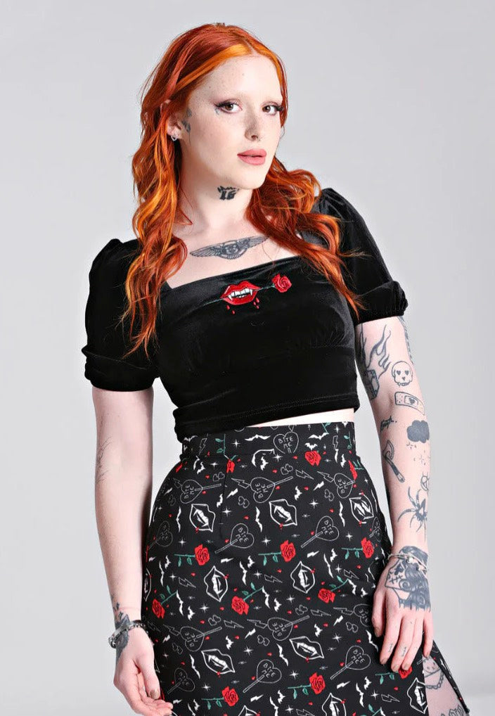 Hellbunny - Lilith Crop Black - Top | Women-Image