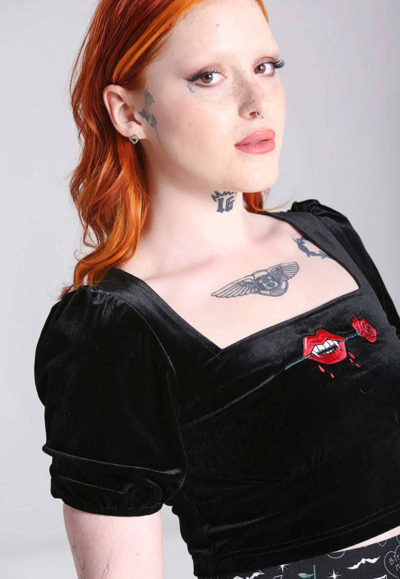 Hellbunny - Lilith Crop Black - Top | Women-Image