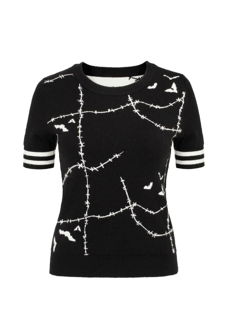 Hellbunny - Stitches Black/White - Top | Women-Image