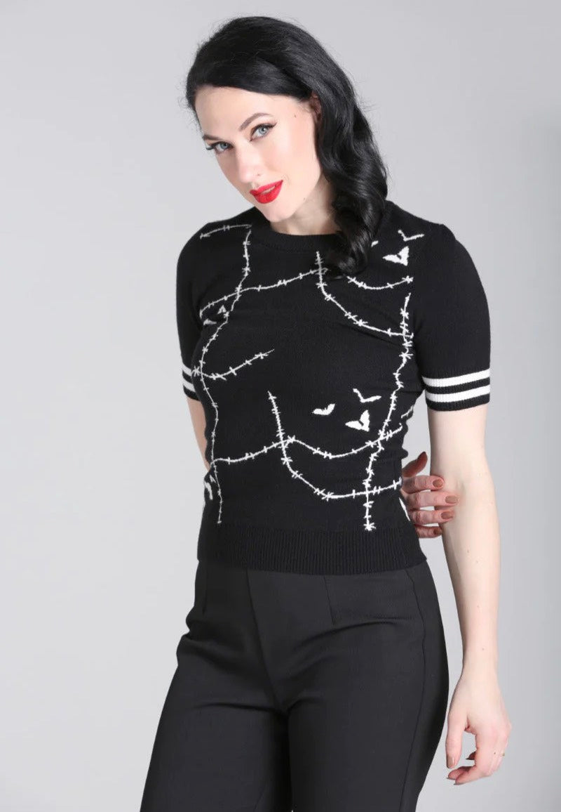 Hellbunny - Stitches Black/White - Top | Women-Image