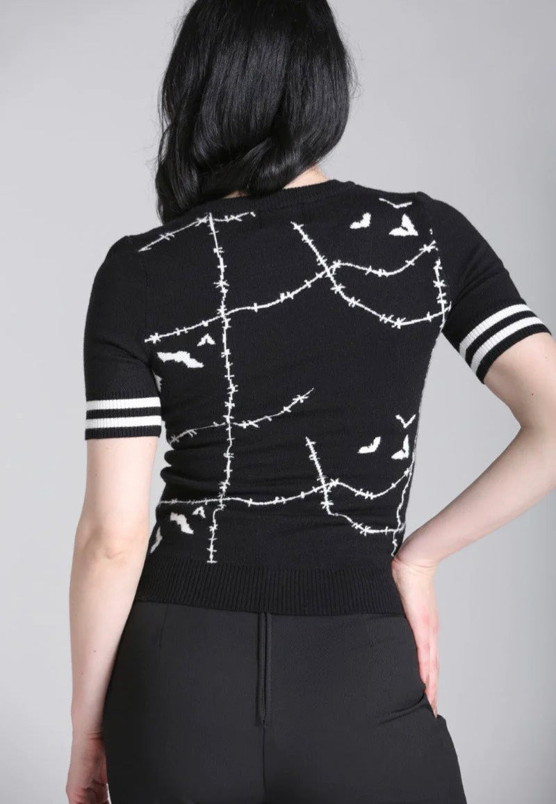 Hellbunny - Stitches Black/White - Top | Women-Image