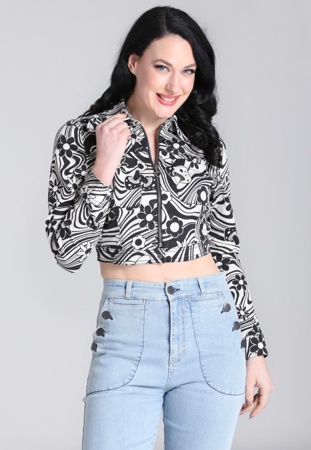 Hellbunny - Penny Ivory - Jeans Jacket | Women-Image