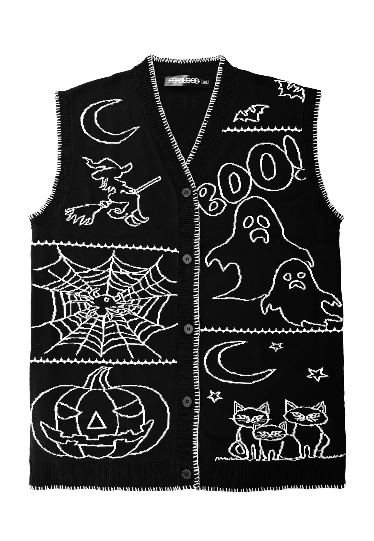 Foxblood - Halloween Night Patchwork Black - Vest | Men-Image