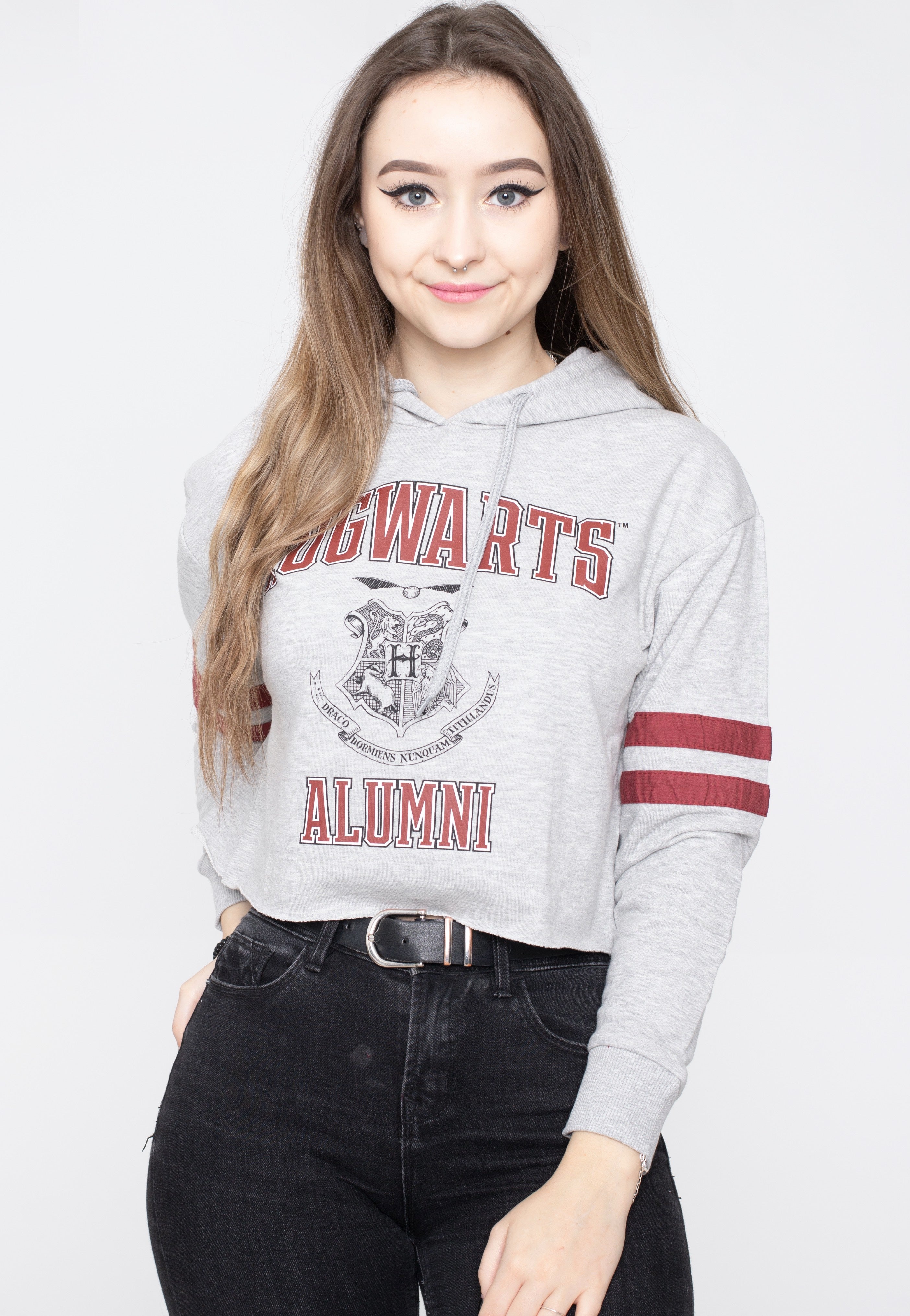 Harry Potter - Hogwarts Alumni Cropped Grey - Hoodie | Women-Image