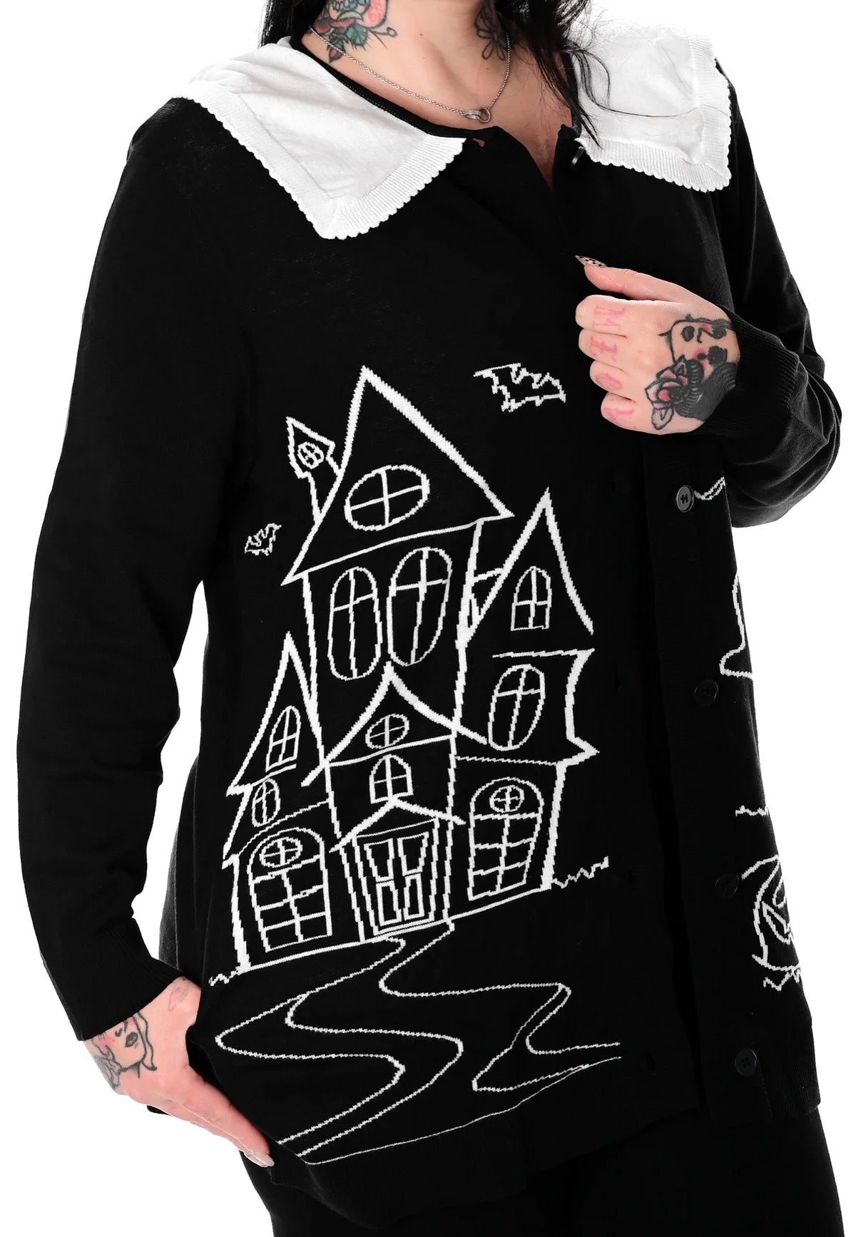 Foxblood - Haunted House Collar Black - Cardigan | Women-Image