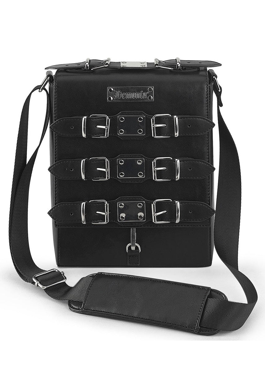 DemoniaCult - Faux Leather Crossbody Black - Messenger Bag | Neutral-Image