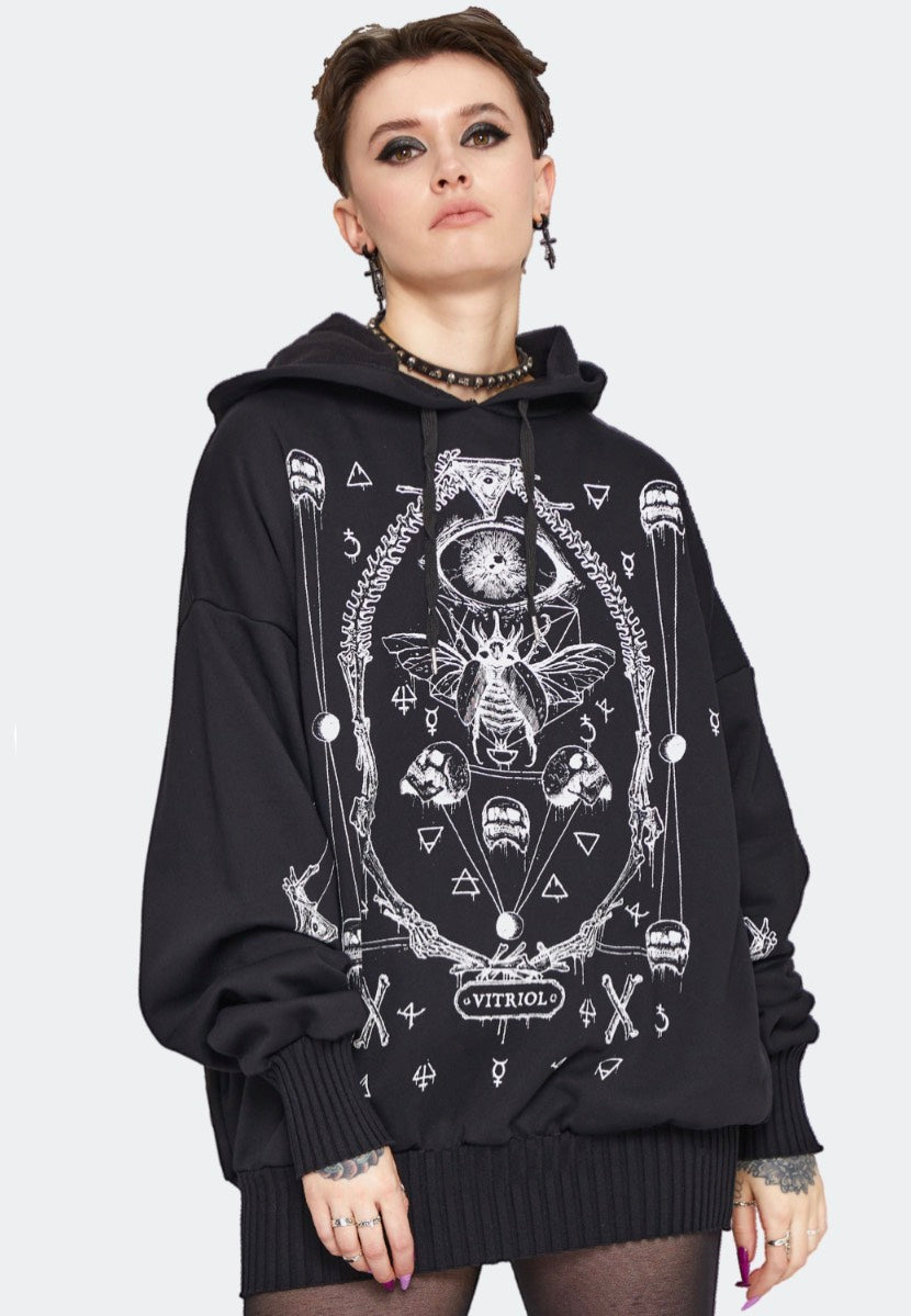 Jawbreaker - Vitriol Printed Oversized Black - Hoodie | Women-Image