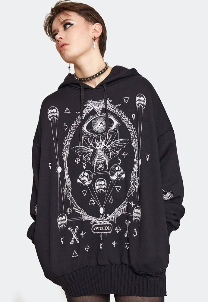 Jawbreaker - Vitriol Printed Oversized Black - Hoodie | Women-Image