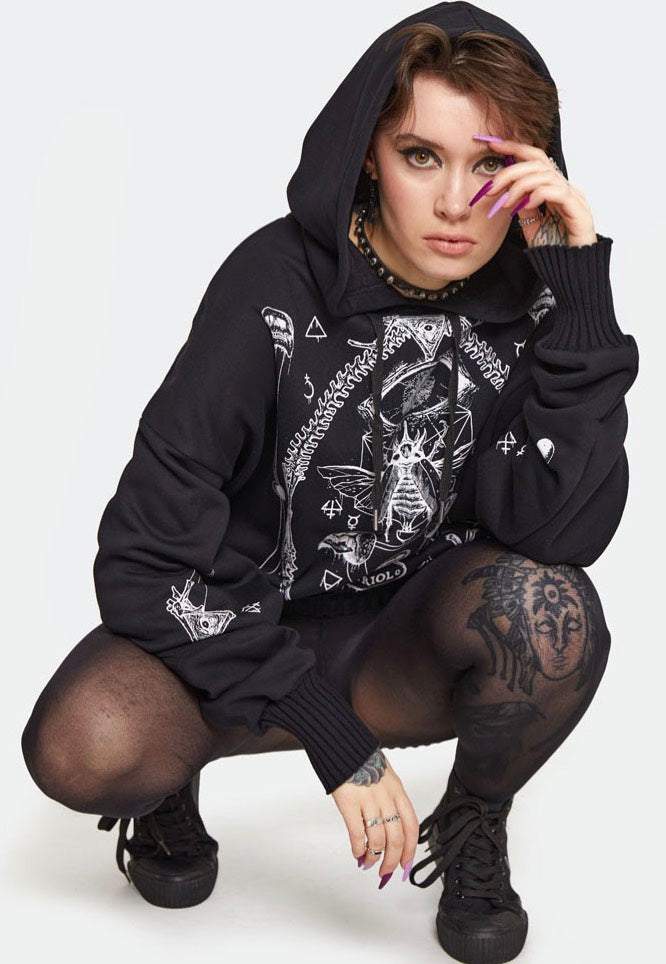 Jawbreaker - Vitriol Printed Oversized Black - Hoodie | Women-Image