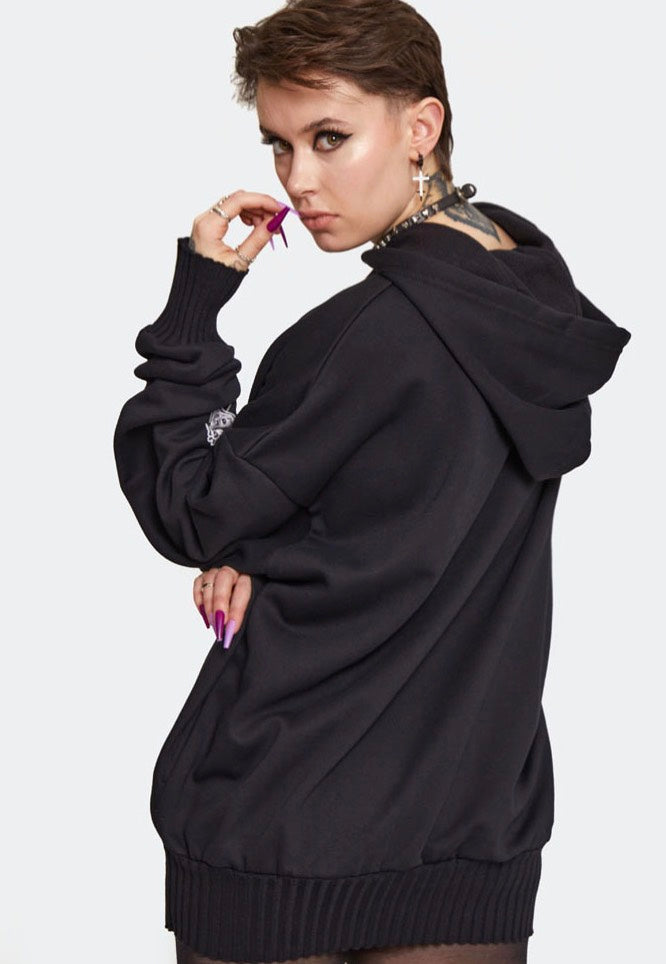 Jawbreaker - Vitriol Printed Oversized Black - Hoodie | Women-Image