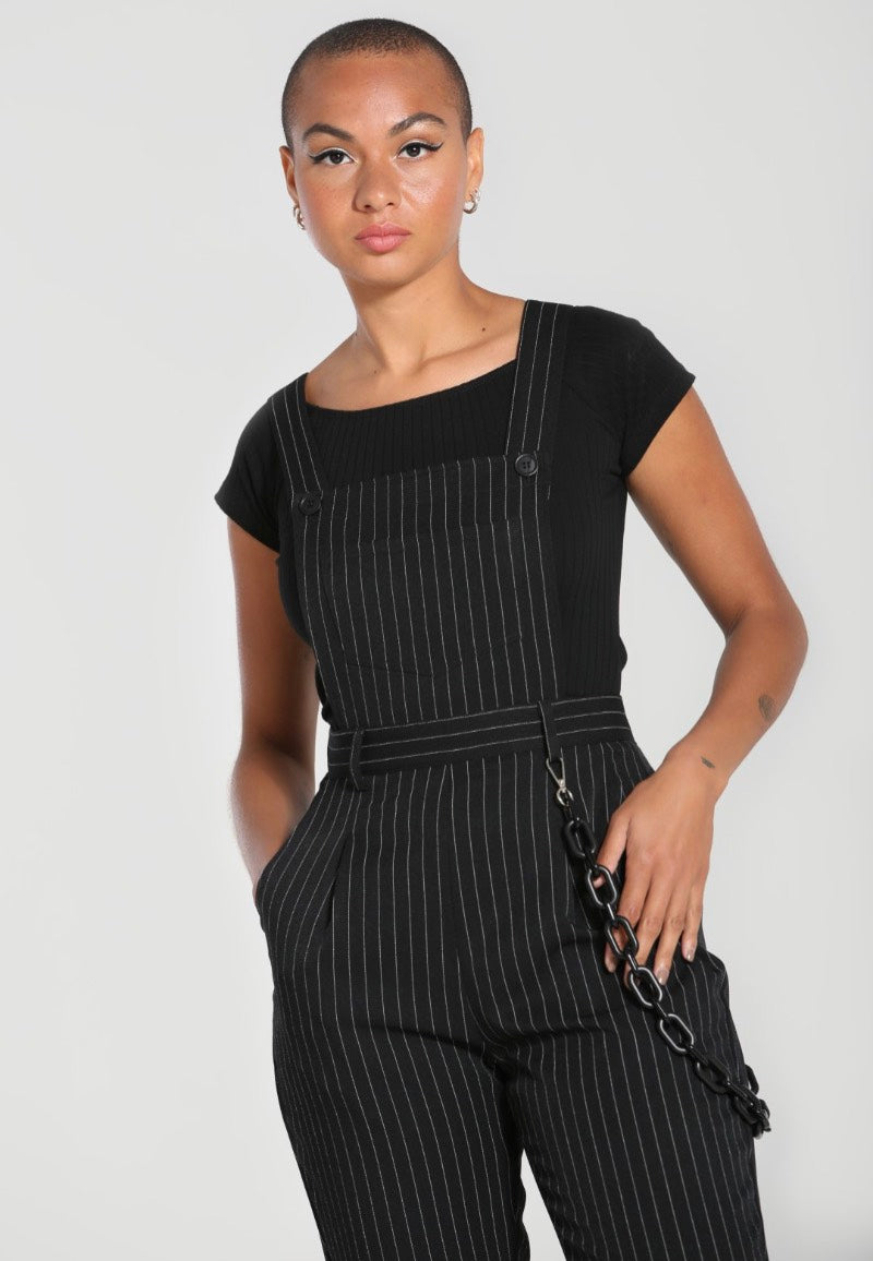 Hellbunny - Wolfie Black - Dungarees | Women-Image