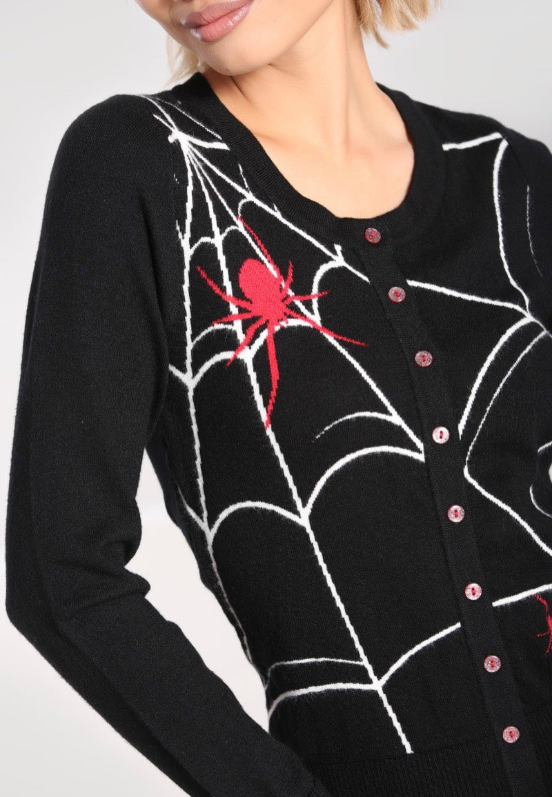 Hellbunny - In A Web Black-Red - Cardigan | Women-Image