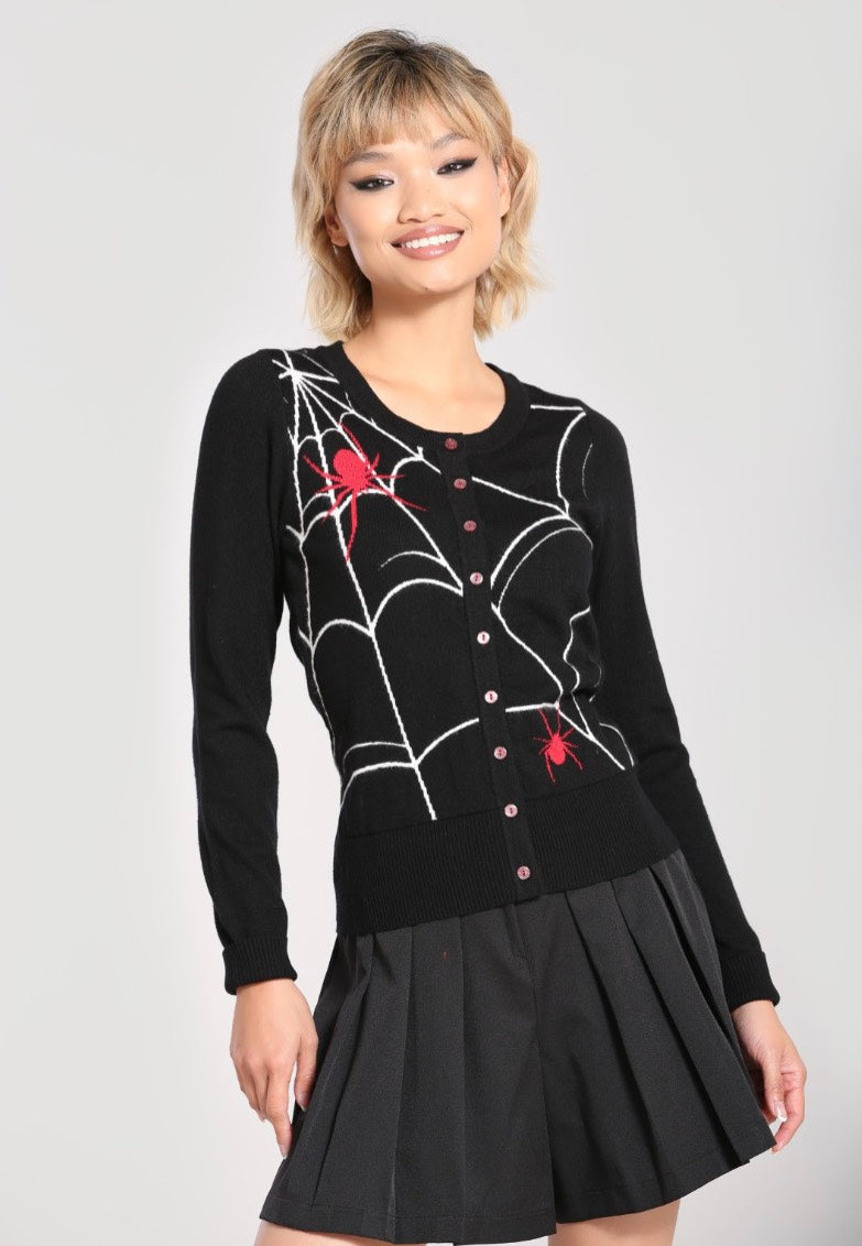 Hellbunny - In A Web Black-Red - Cardigan | Women-Image