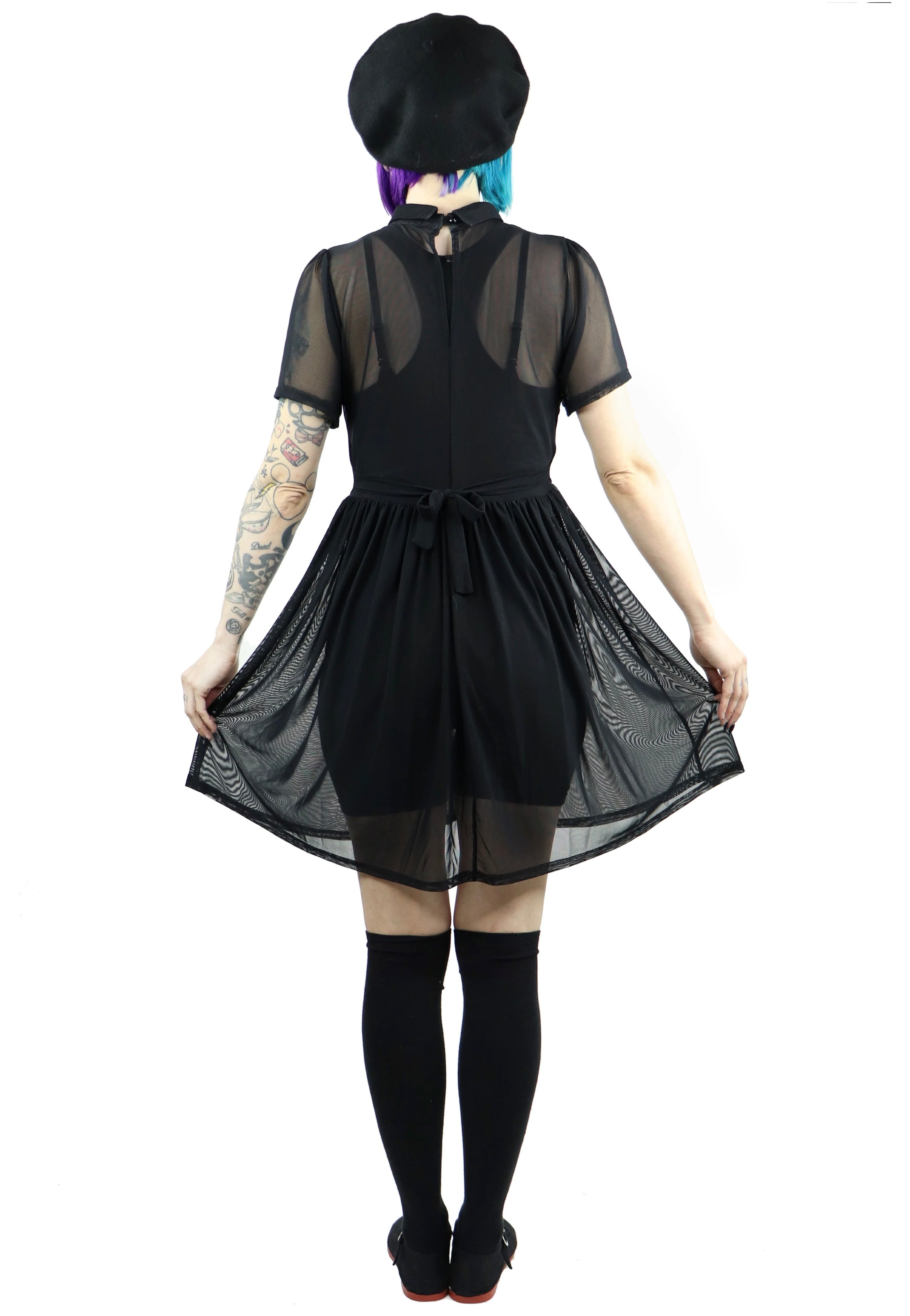 Foxblood - Courtney Mesh Babydoll Black - Dress | Women-Image