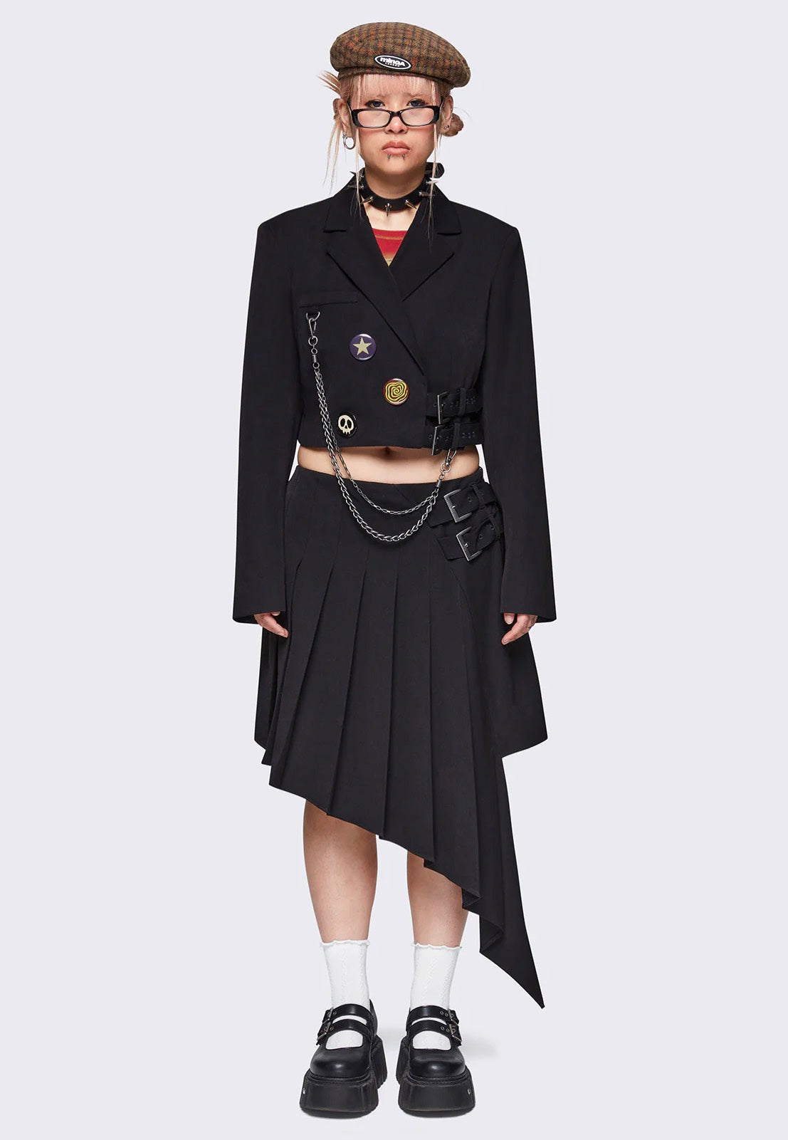 Minga London - Ingrid Black Cropped - Blazer | Women-Image