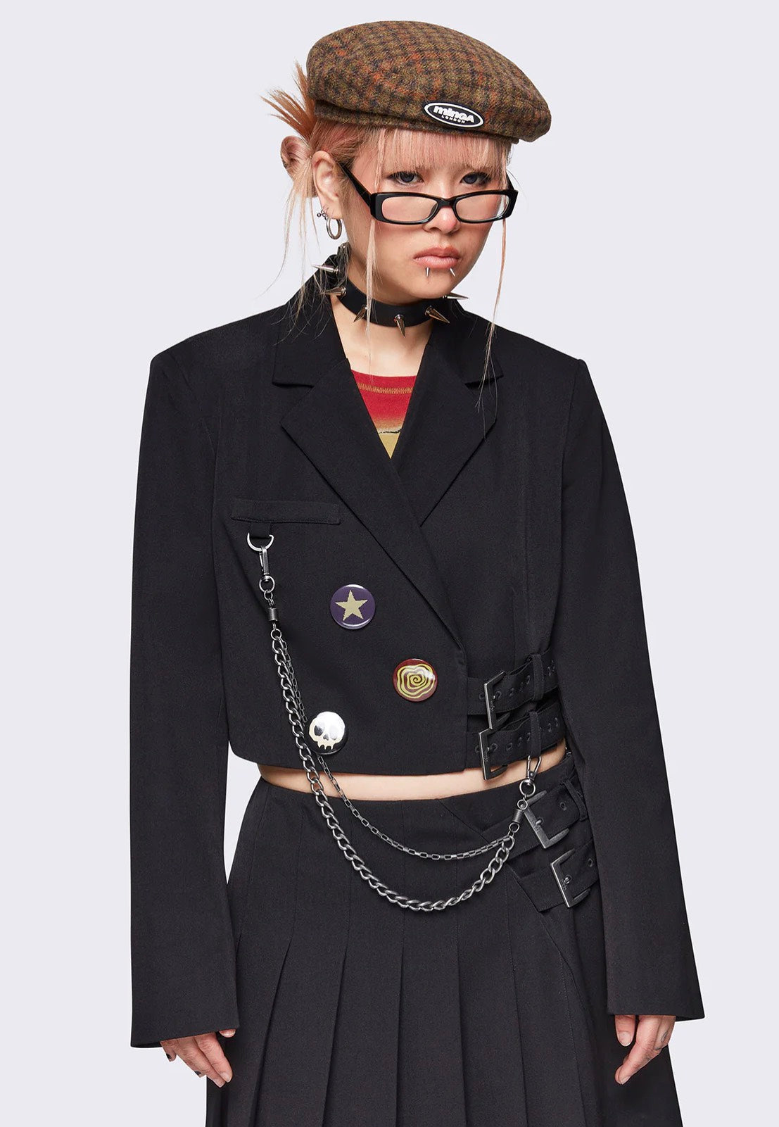 Minga London - Ingrid Black Cropped - Blazer | Women-Image