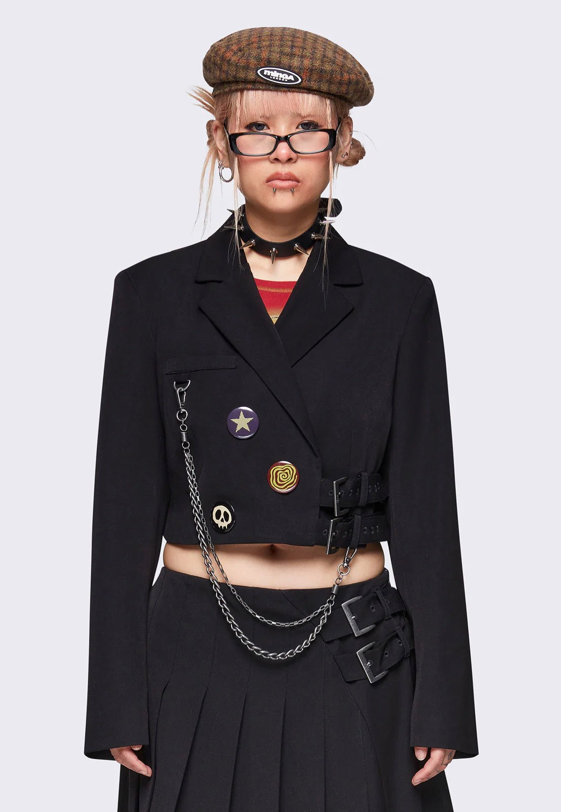 Minga London - Ingrid Black Cropped - Blazer | Women-Image