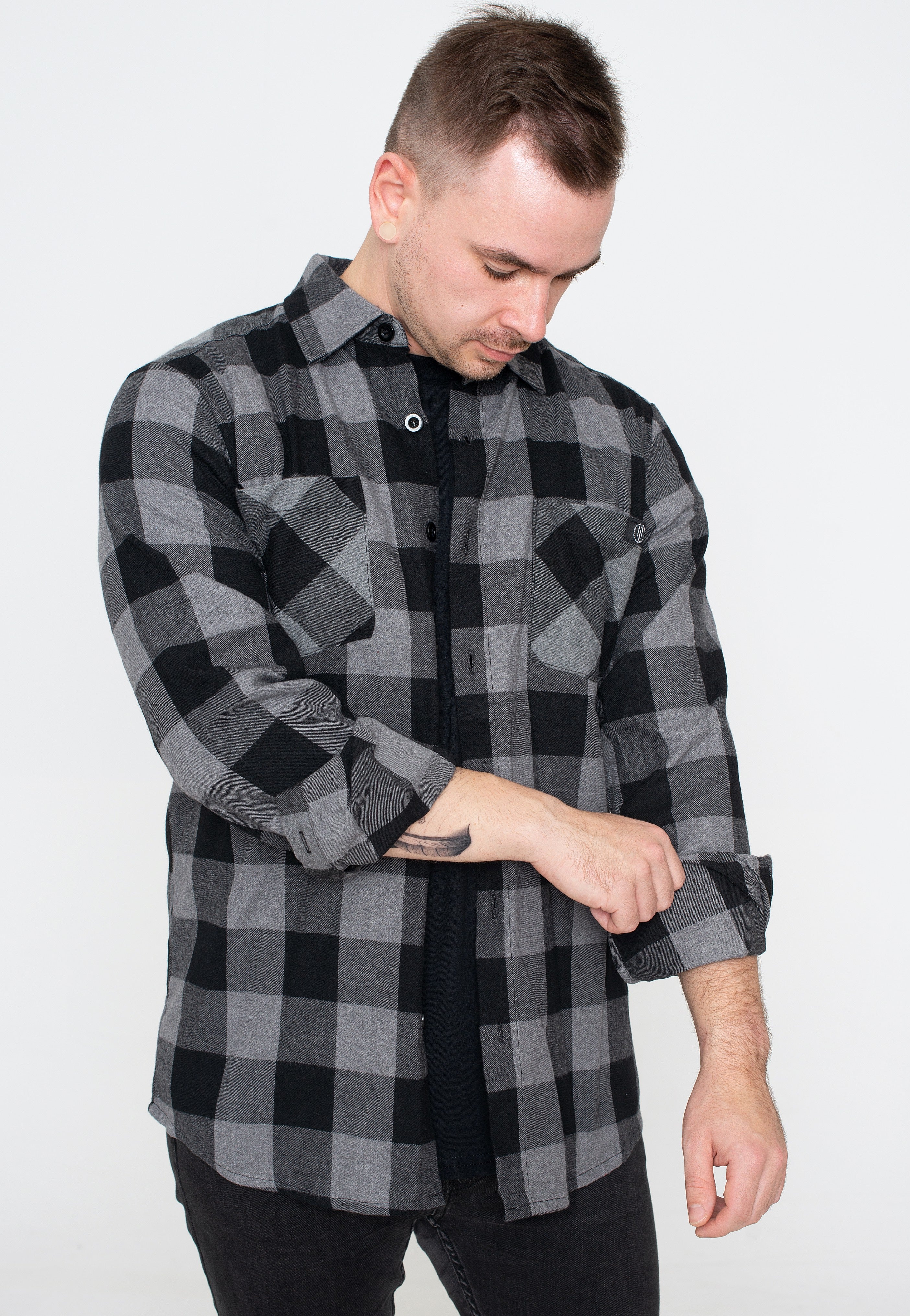 Ironnail - Hooft Black/Charcoal Flanell - Shirt | Men-Image