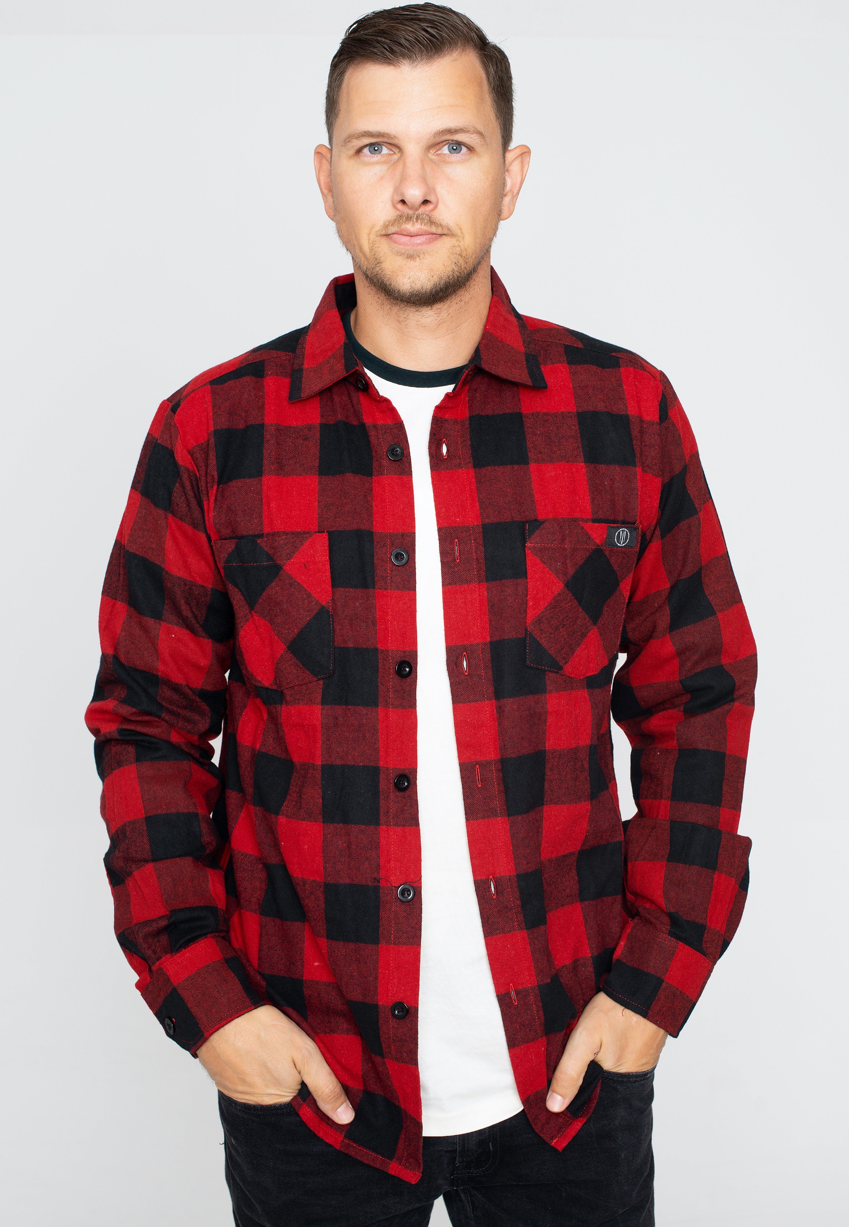 Ironnail - Hooft Black/Red Flanell - Shirt | Men-Image