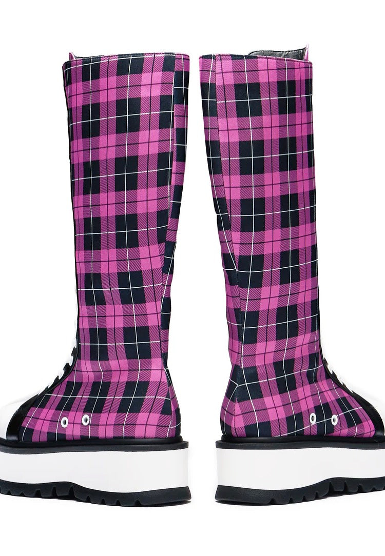 Koi Footwear - Irrelevant Long Platform Pink Check - Girl Shoes | Women-Image