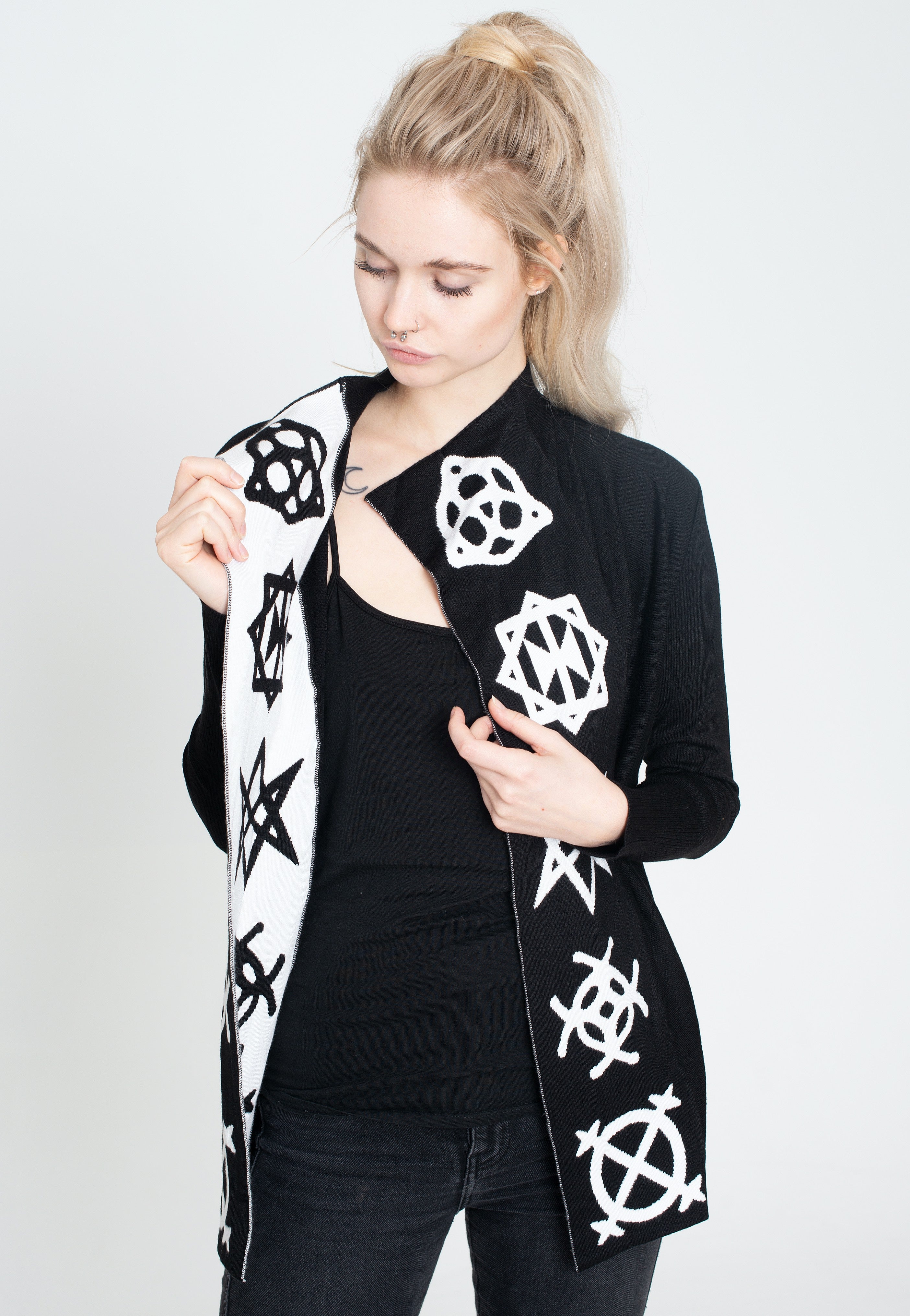 Jawbreaker - Magic Symbols Reverse Black/White - Cardigan | Women-Image