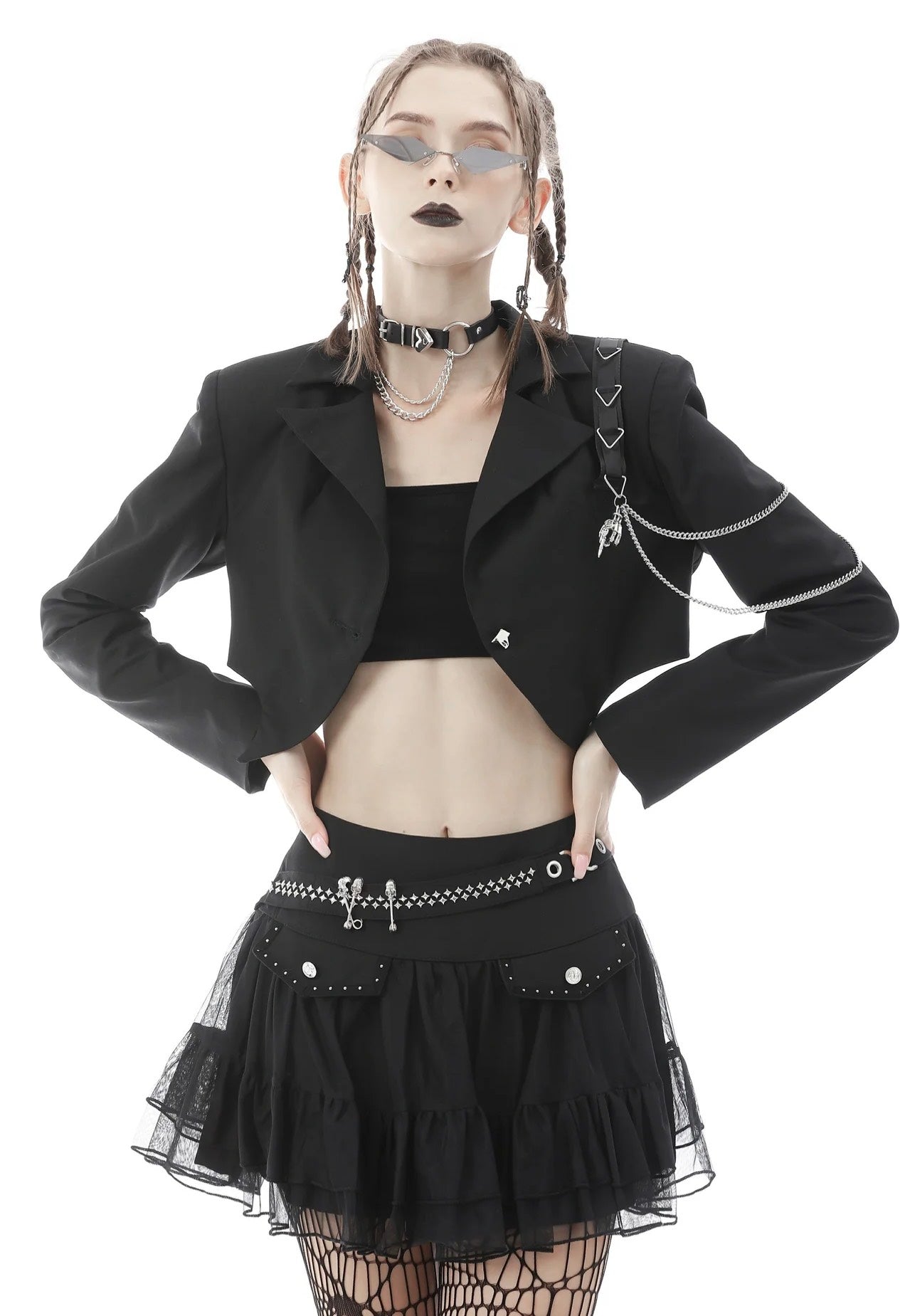 Dark In Love - Devil Magic Sexy Crop Black - Blazer | Women-Image