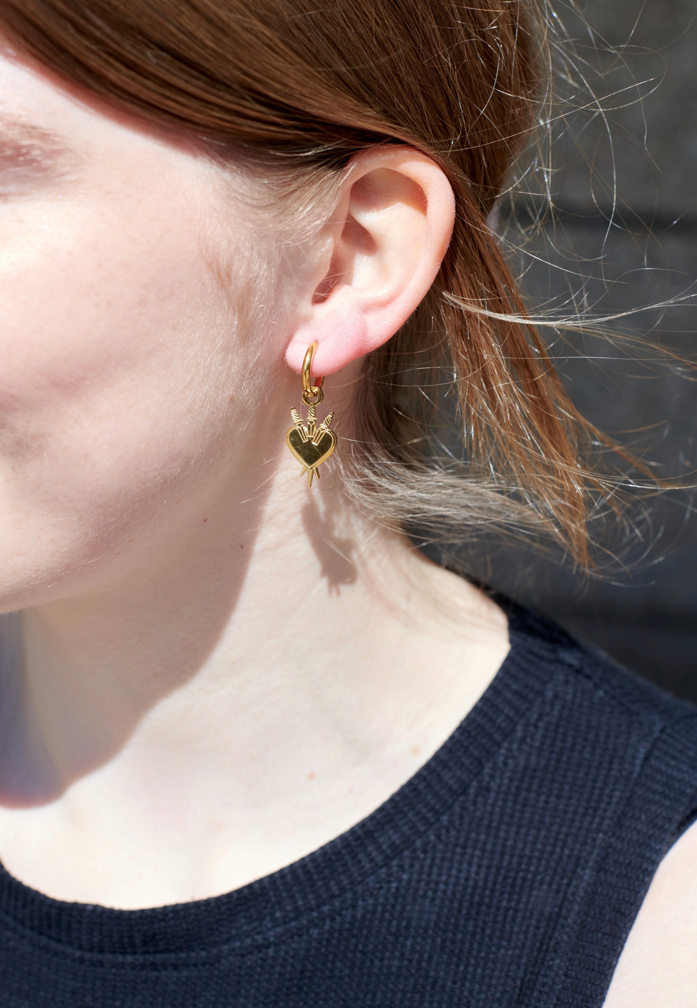 Wildcat - Little Sword Heart Gold - Earrings | Neutral-Image