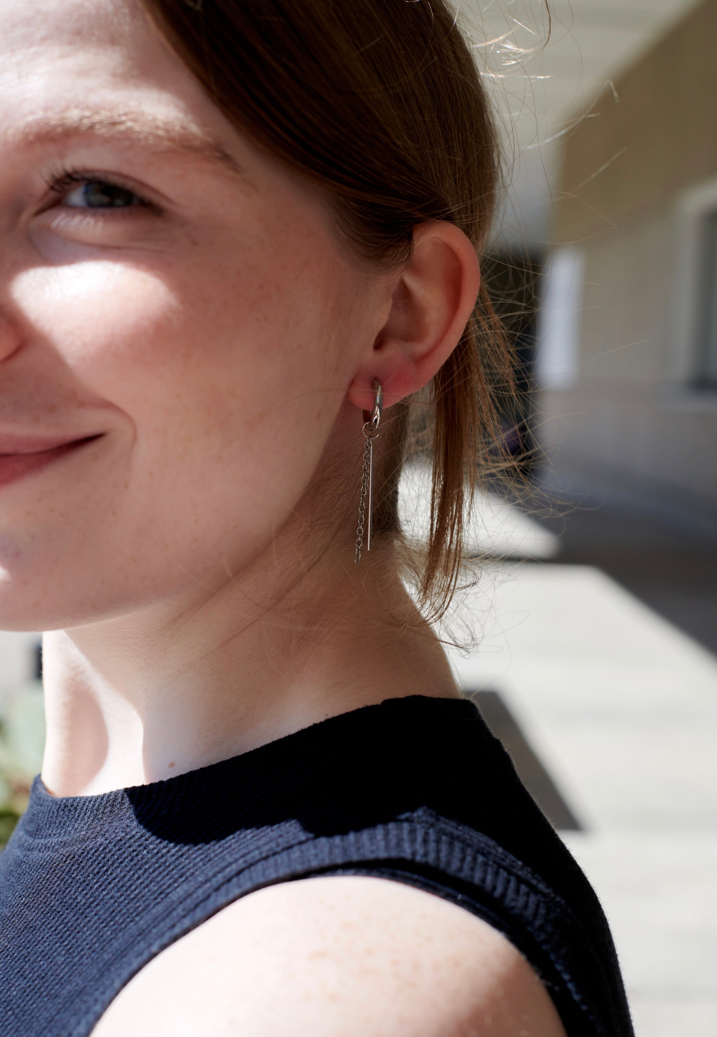 Wildcat - Little Bar Chain Silver - Earrings | Neutral-Image