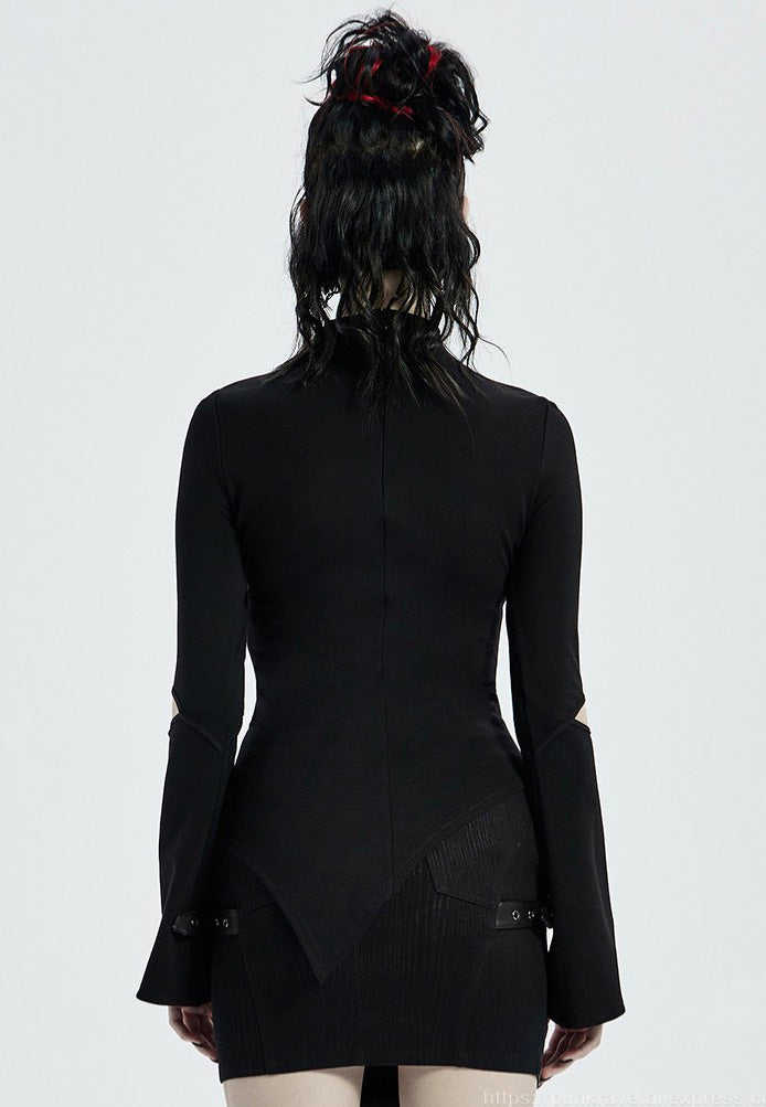 Punk Rave - Kerosene Asymmetrical Black - Top | Women-Image