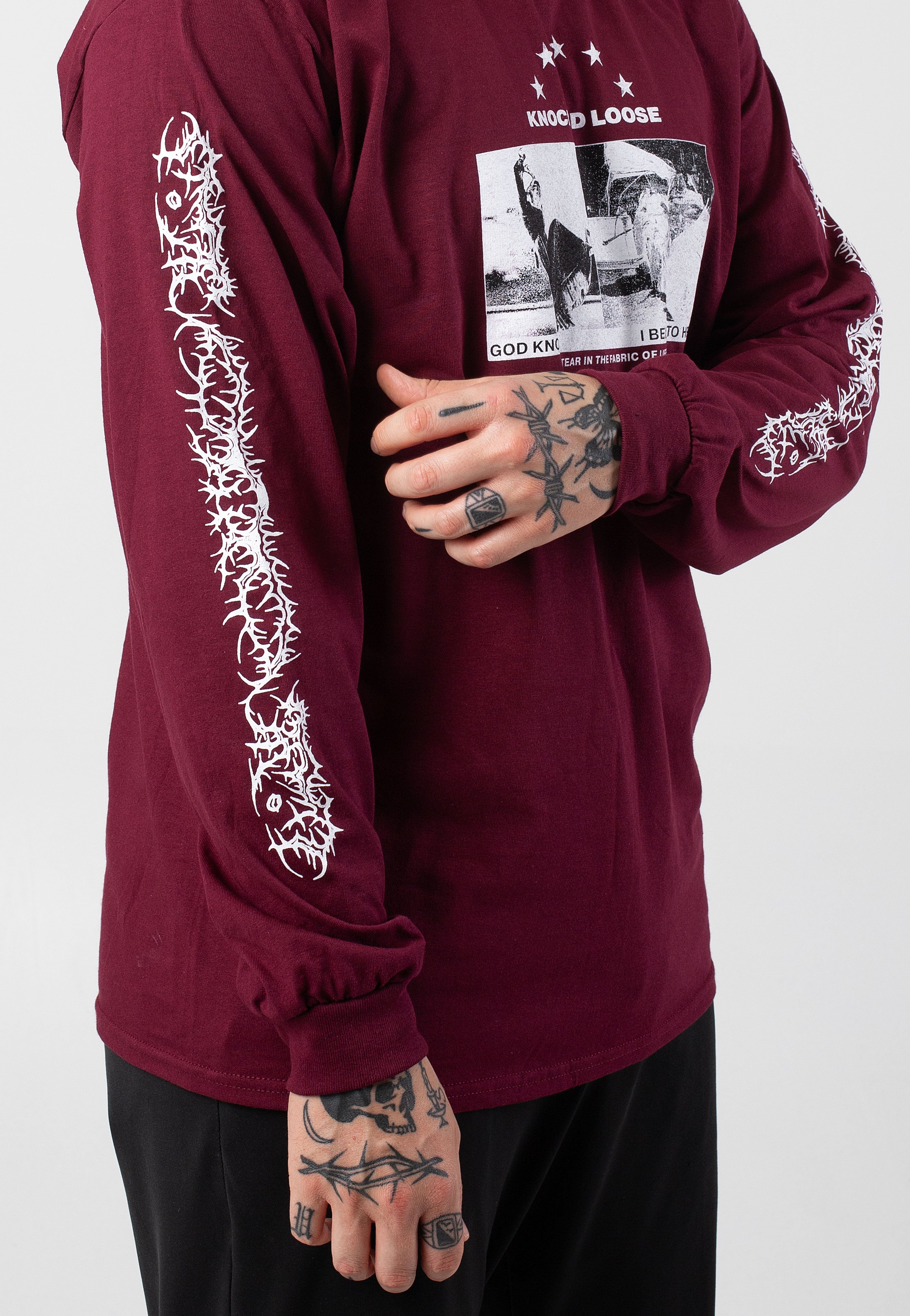 Knocked Loose - God Knows Burgundy - Longsleeve | Men-Image