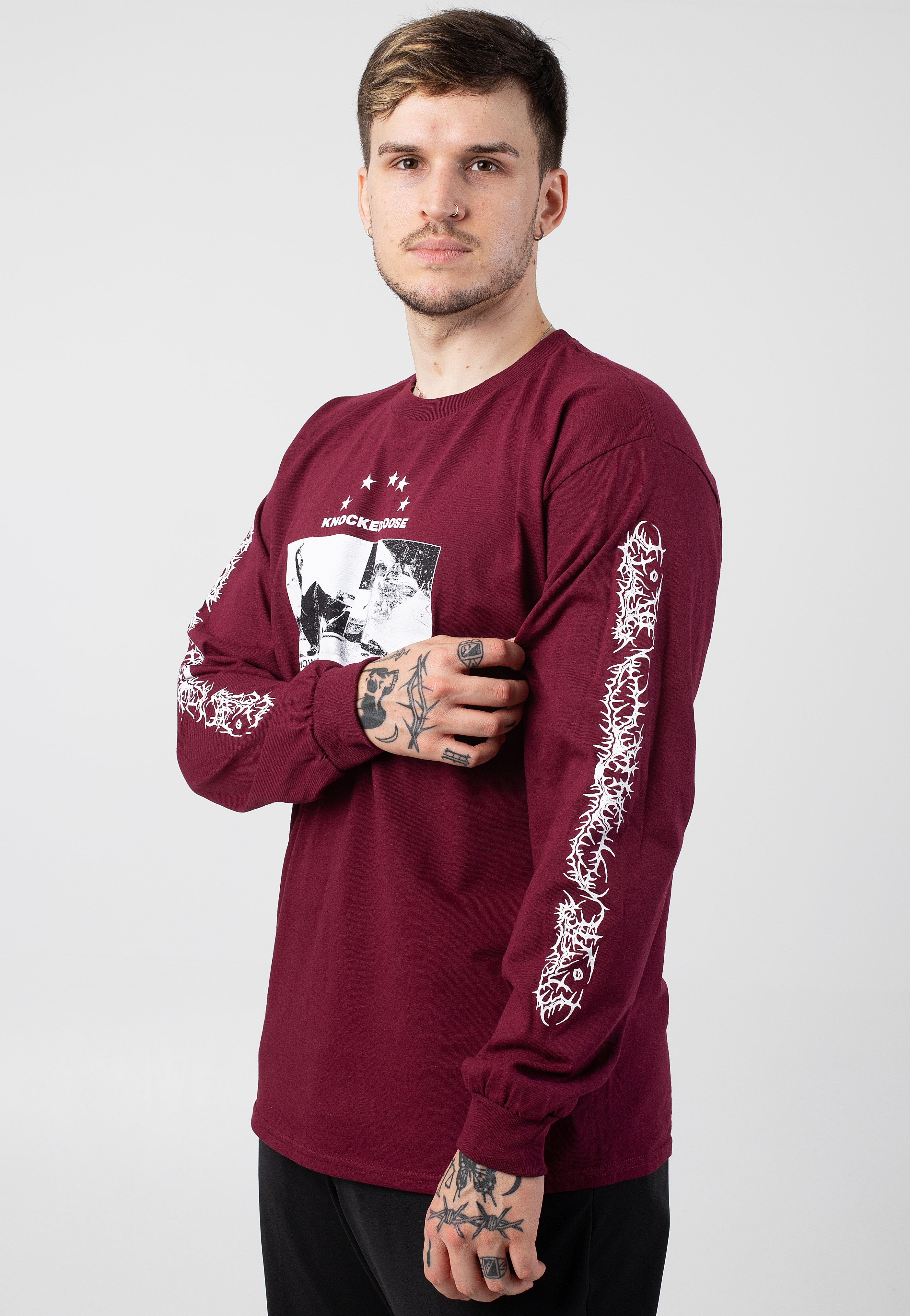 Knocked Loose - God Knows Burgundy - Longsleeve | Men-Image